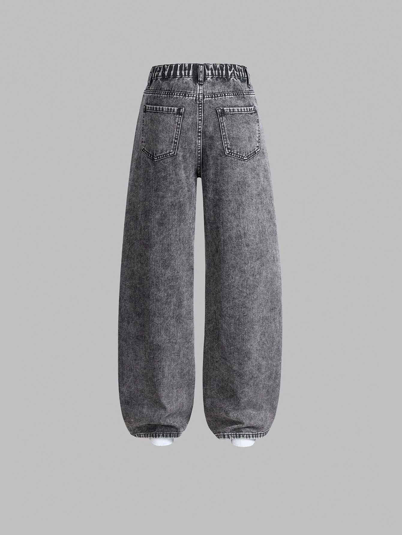 2 pièces Jeans décontractés à jambe droite ample et polyvalente pour adolescentes — vue 12