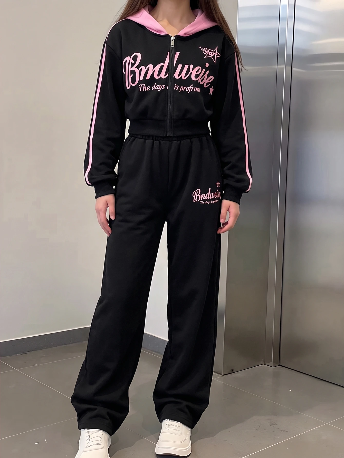 Ensemble 3 pièces pour adolescent, style décontracté streetwear, mignon et — vue 12