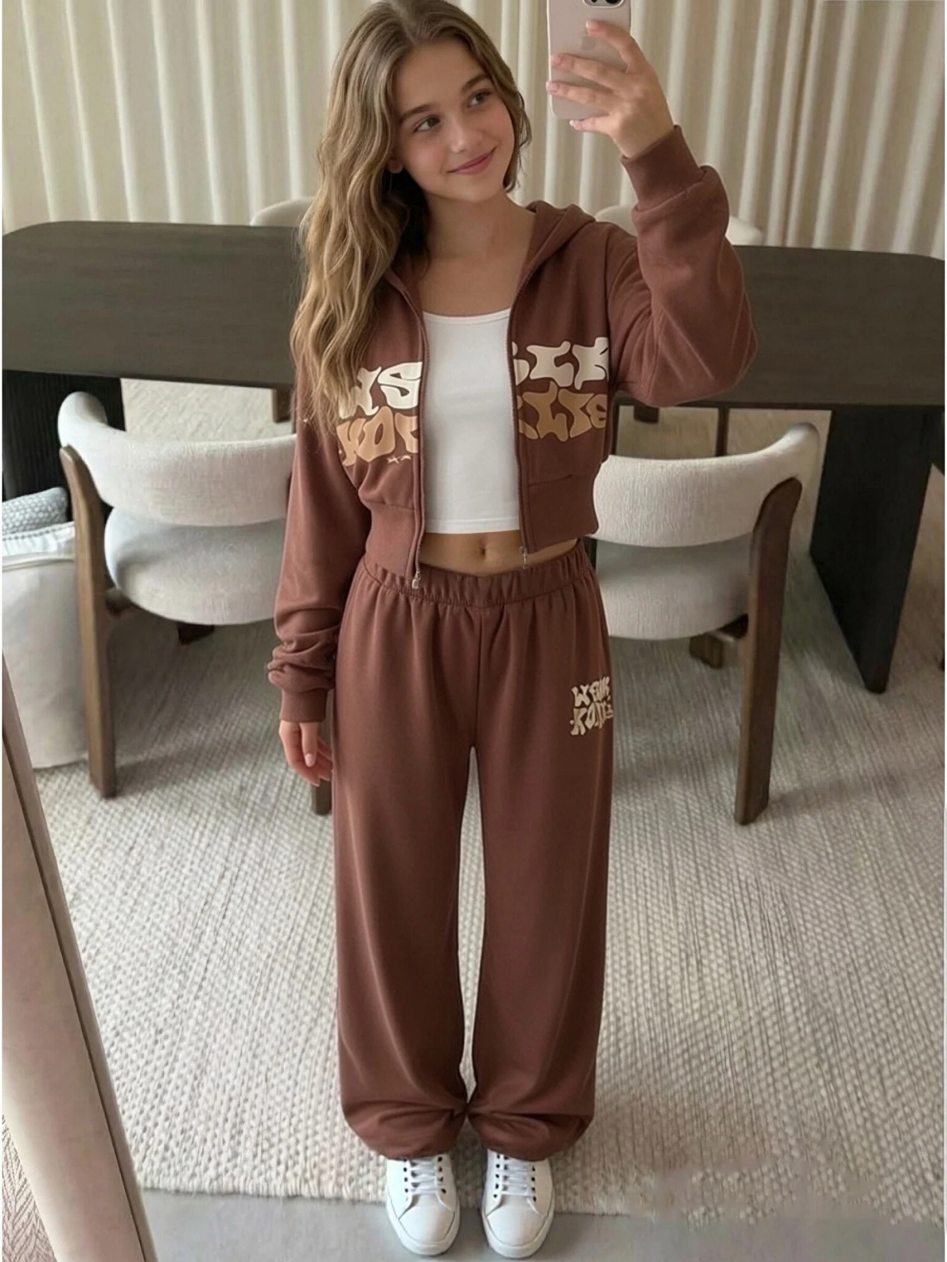 Ensemble 3 pièces pour adolescent, style décontracté streetwear, mignon et — vue 11