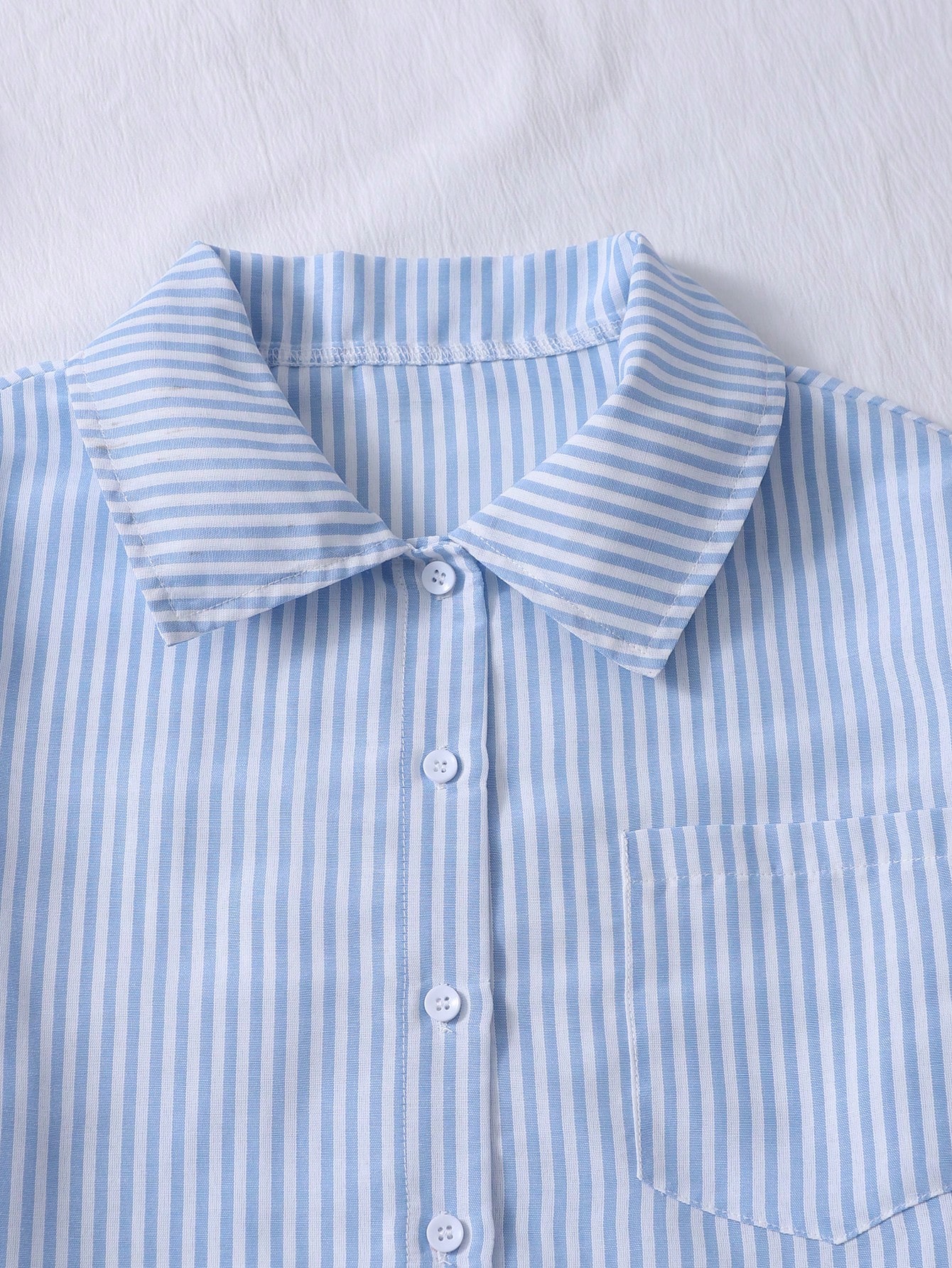 Chemise à manches courtes pour adolescente, imprimé carreaux noir et blanc avec — vue 10