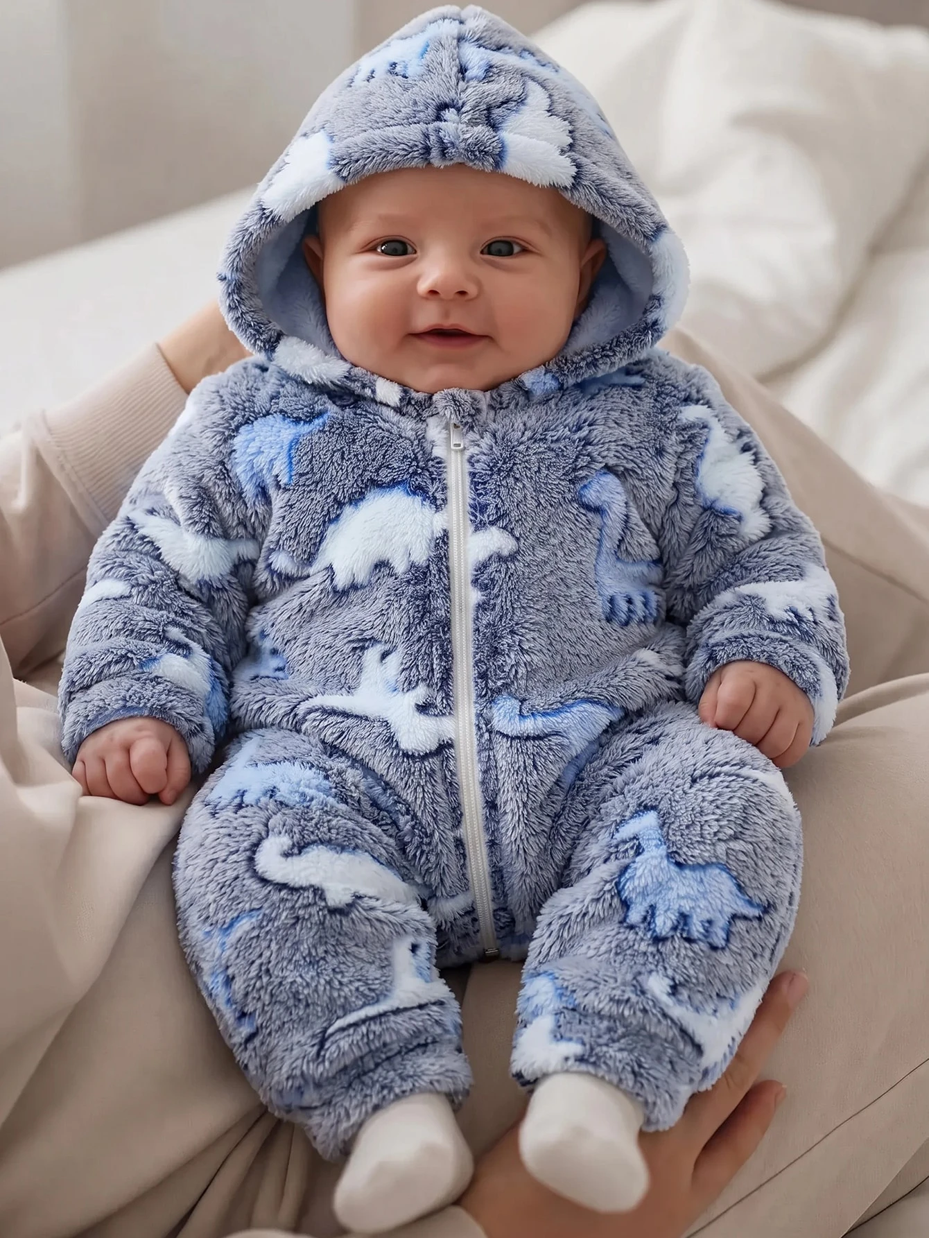 Nouveau-né Bébé Garçon/Fille Mignon Automne/Hiver Décontracté Blanc Moelleux Motif — vue 2