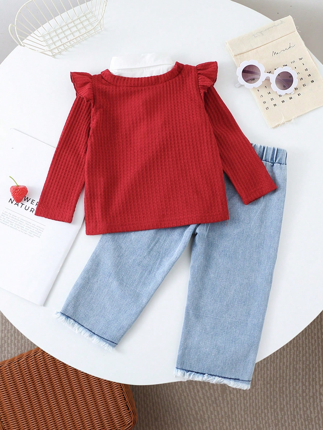 Vintaside Kids 2 pièces/Ensemble Bébé Filles décontracté Mignon Kawaii Top Chemise — vue 6
