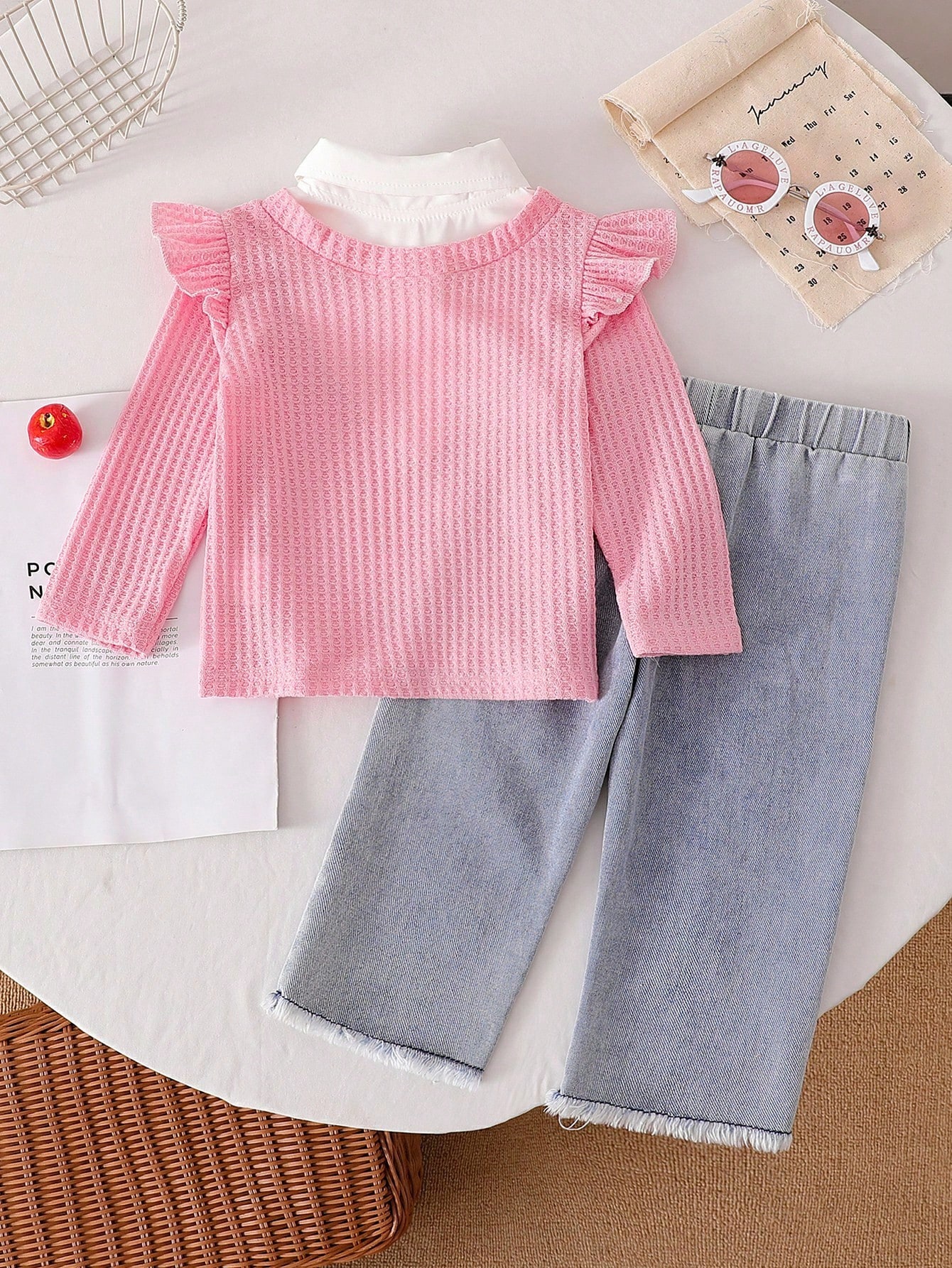 Vintaside Kids 2 pièces/Ensemble Bébé Filles décontracté Mignon Kawaii Top Chemise — vue 4