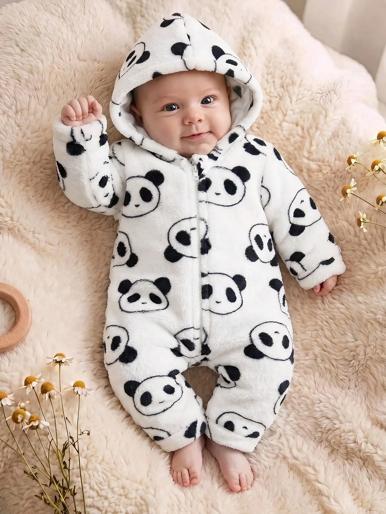 Nouveau-né Bébé Garçon/Fille Mignon Automne/Hiver Décontracté Blanc Moelleux Motif — vue 9