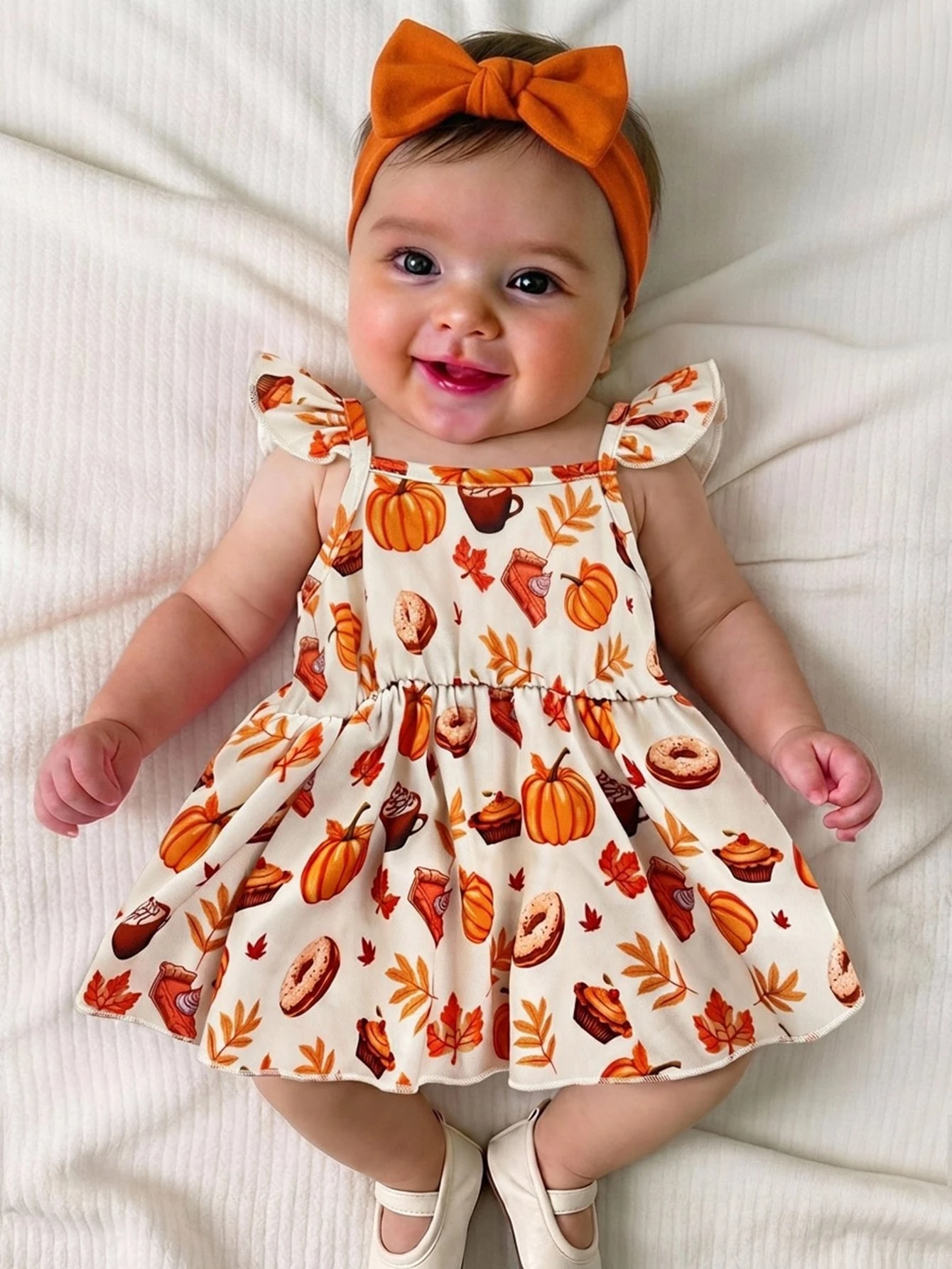 Robe décontractée de vacances mignonne à pois rouges avec manches volantées pour — vue 2