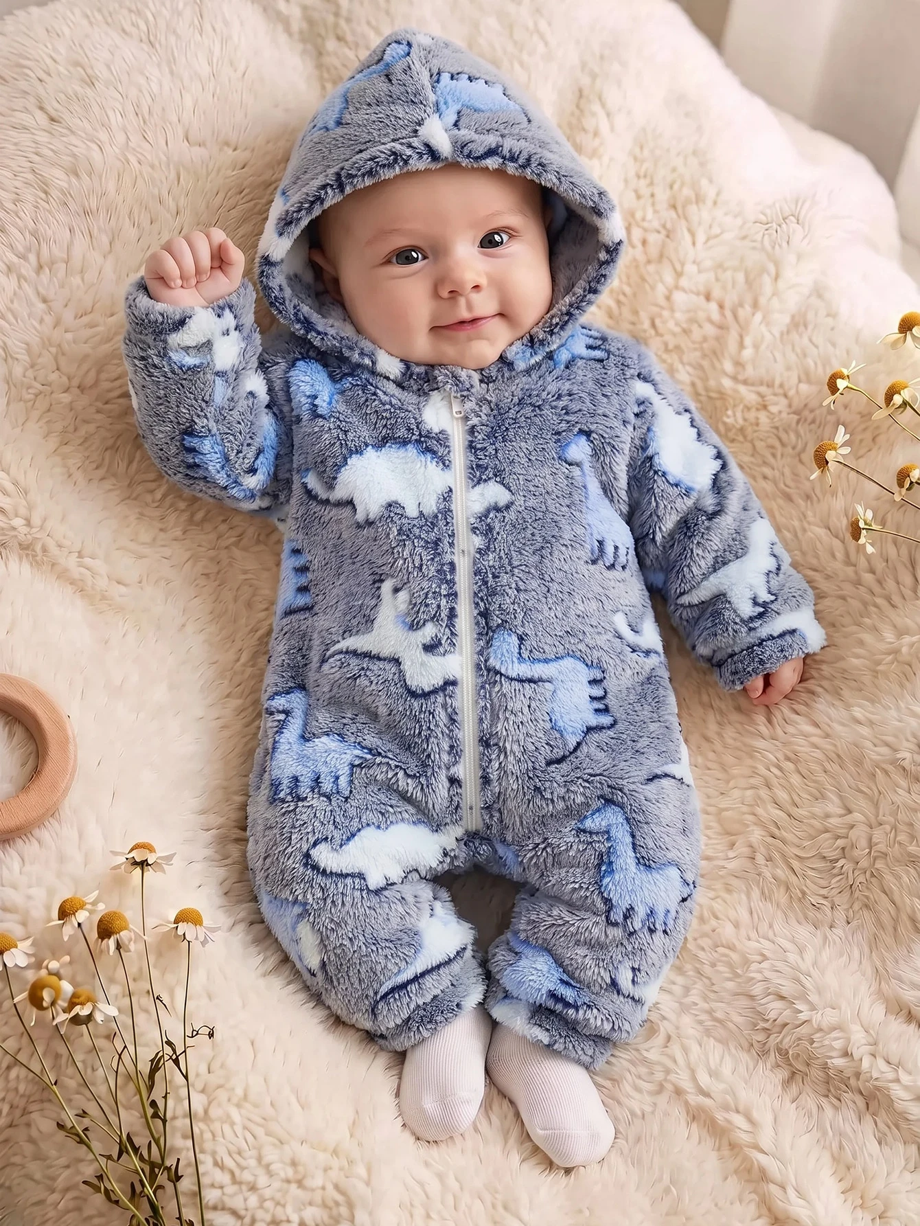 Nouveau-né Bébé Garçon/Fille Mignon Automne/Hiver Décontracté Blanc Moelleux Motif — vue 10