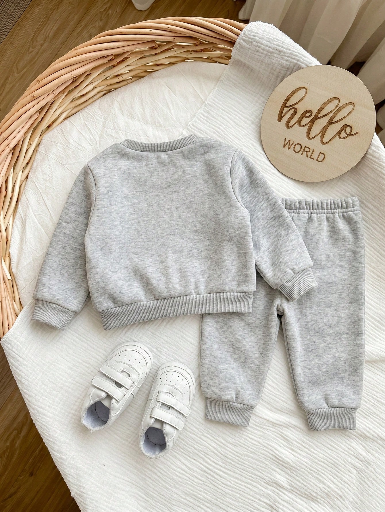 Ensemble sweat-shirt et pantalon d'hiver pour bébé fille nouveau-né, motif ours — vue 8
