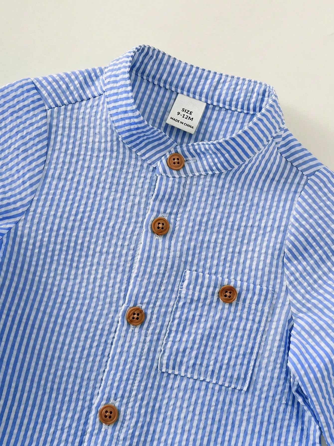 Ensemble de chemise à rayures vertes à manches longues et col chemise + pantalon long — vue 11