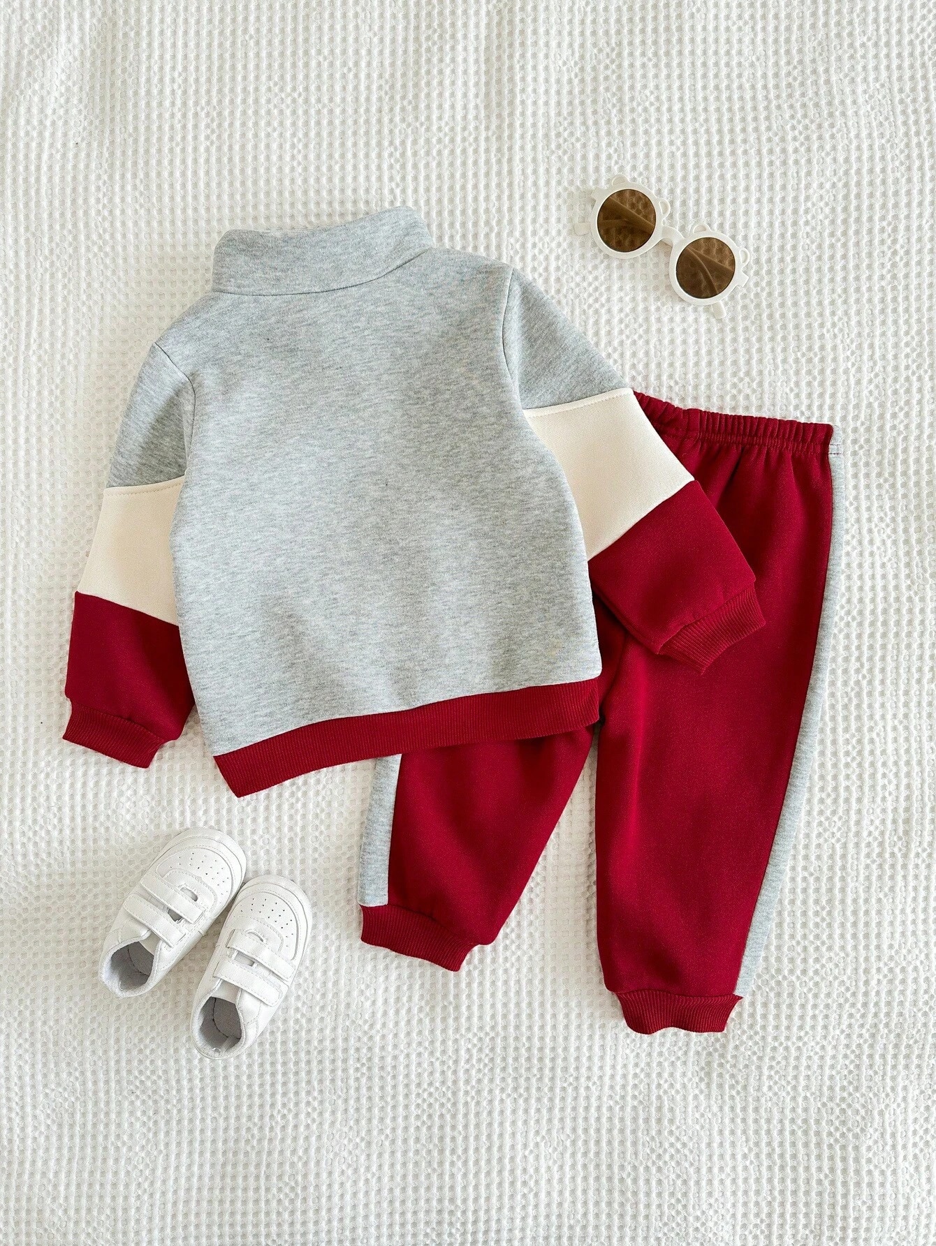Cozy Pixies 2 pièces Ensemble sweat-shirt à col rond à manches longues avec demi-zip à — vue 10
