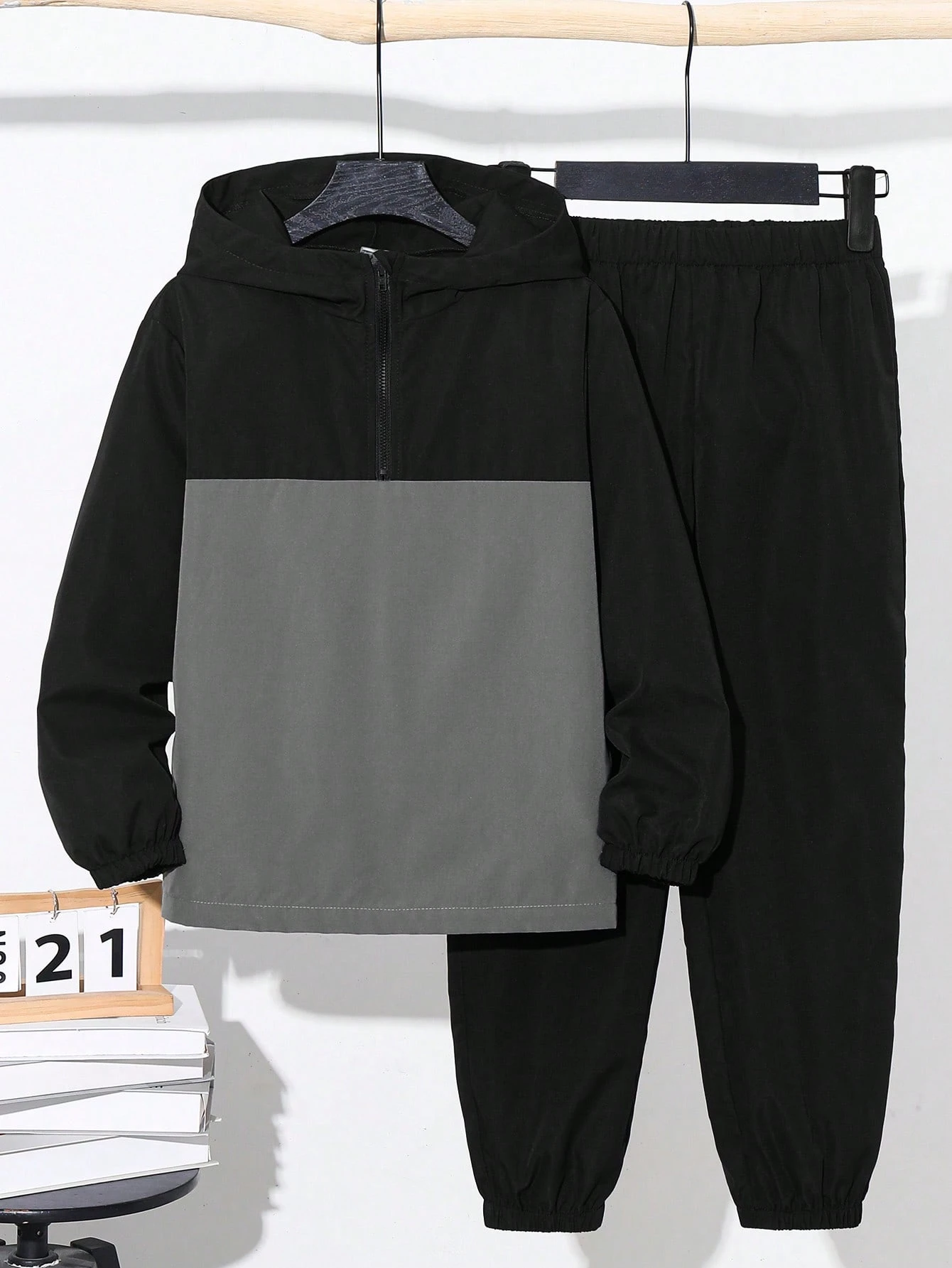 Ensemble de 2 pièces pour garçon préado - Veste à capuche à fermeture éclair et — vue 3