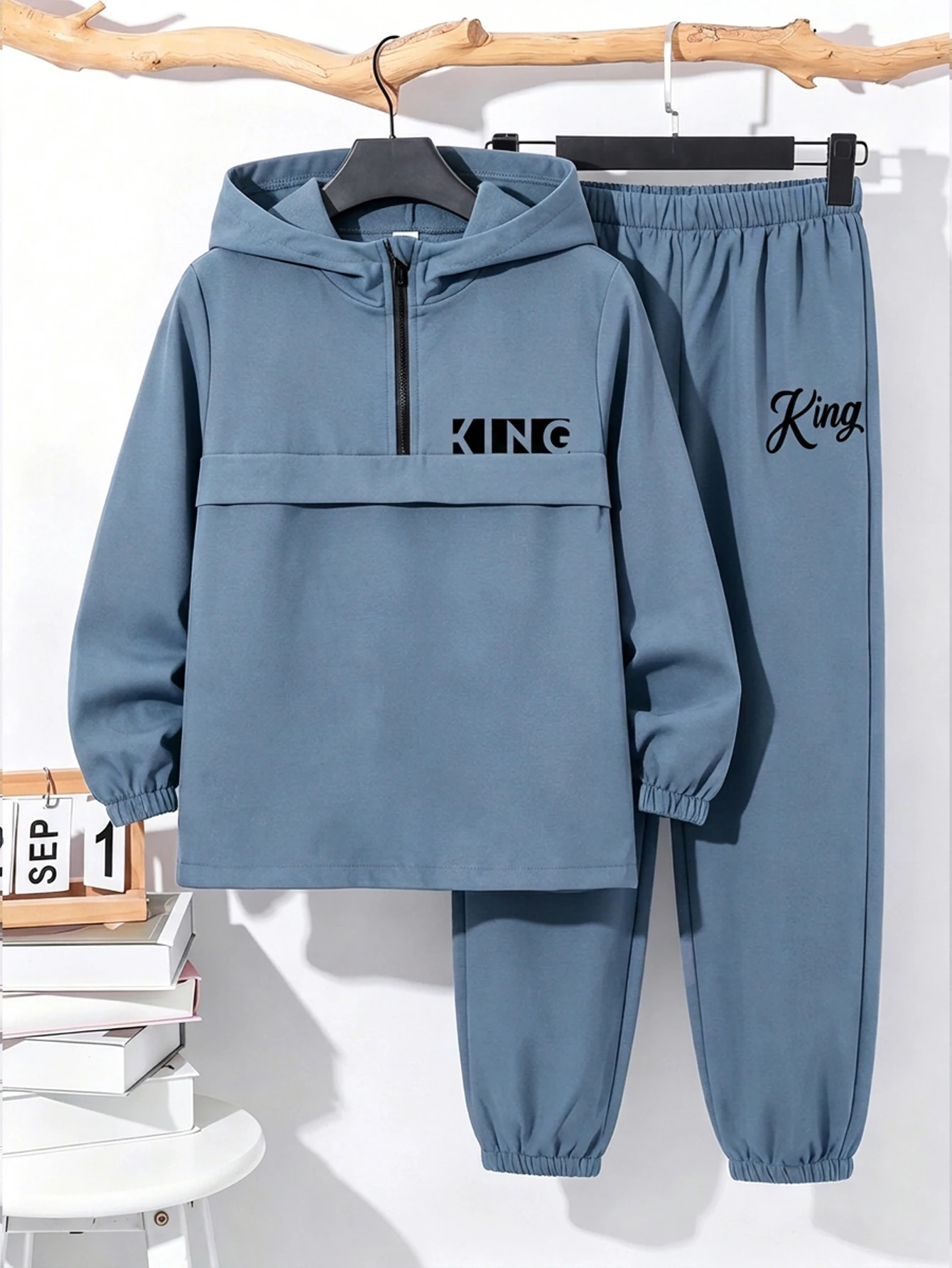 Ensemble de 2 pièces pour garçon préado - Veste à capuche à fermeture éclair et — vue 5