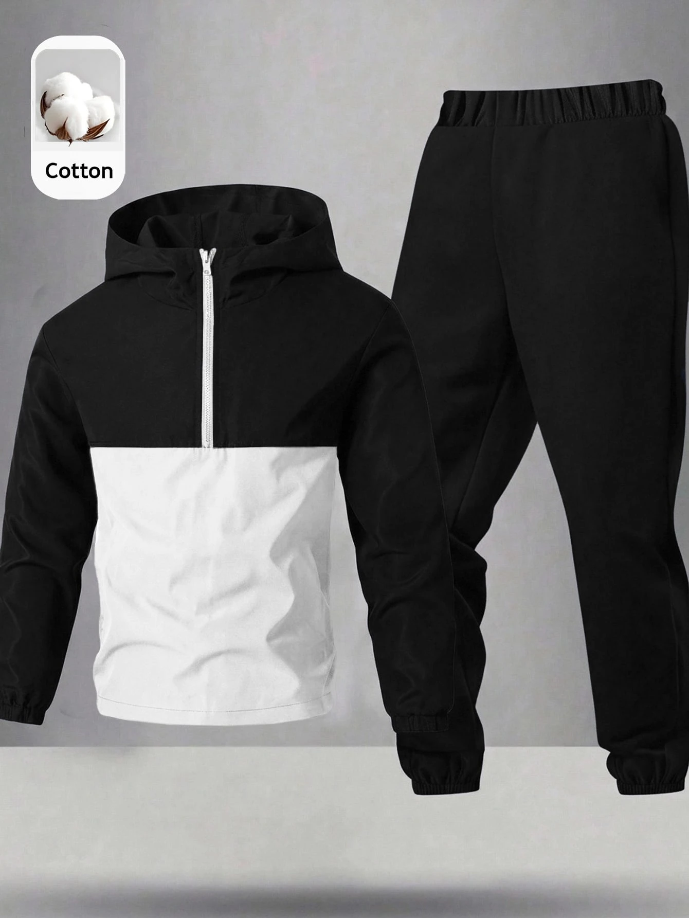 Ensemble de 2 pièces pour garçon préado - Veste à capuche à fermeture éclair et — vue 4