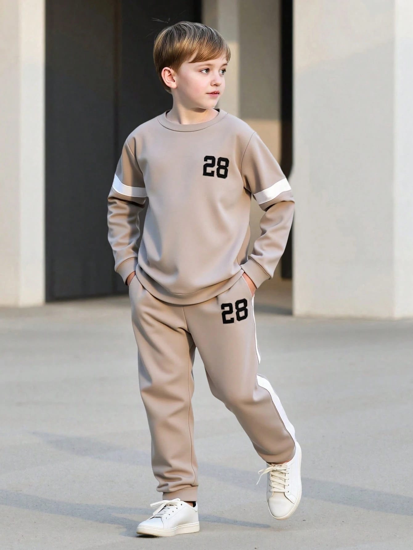 Ensemble 2 pièces pour garçons pré-adolescents, printemps/automne, Sweat-shirt-shirt