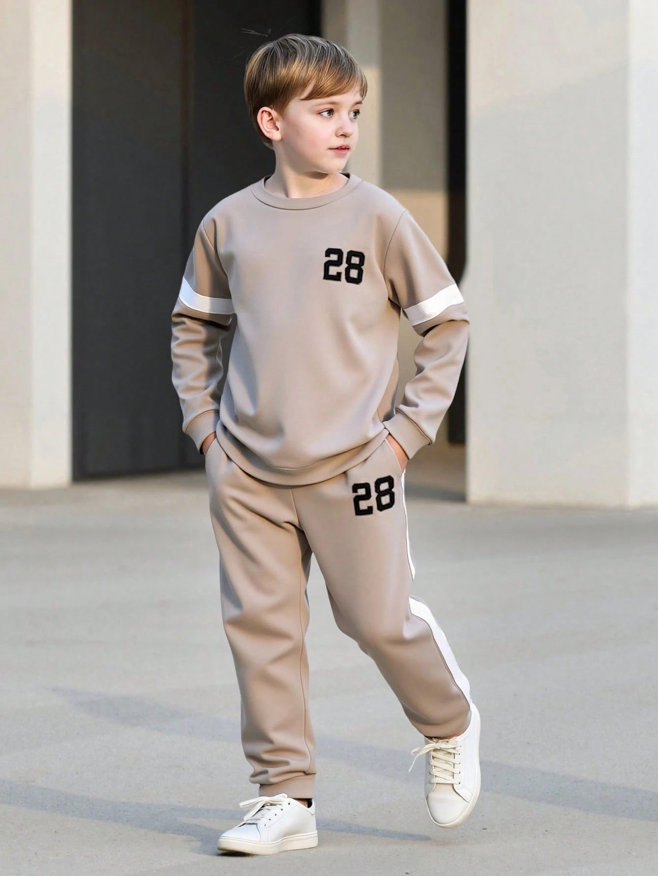 Ensemble 2 pièces pour garçons pré-adolescents, printemps/automne, Sweat-shirt-shirt