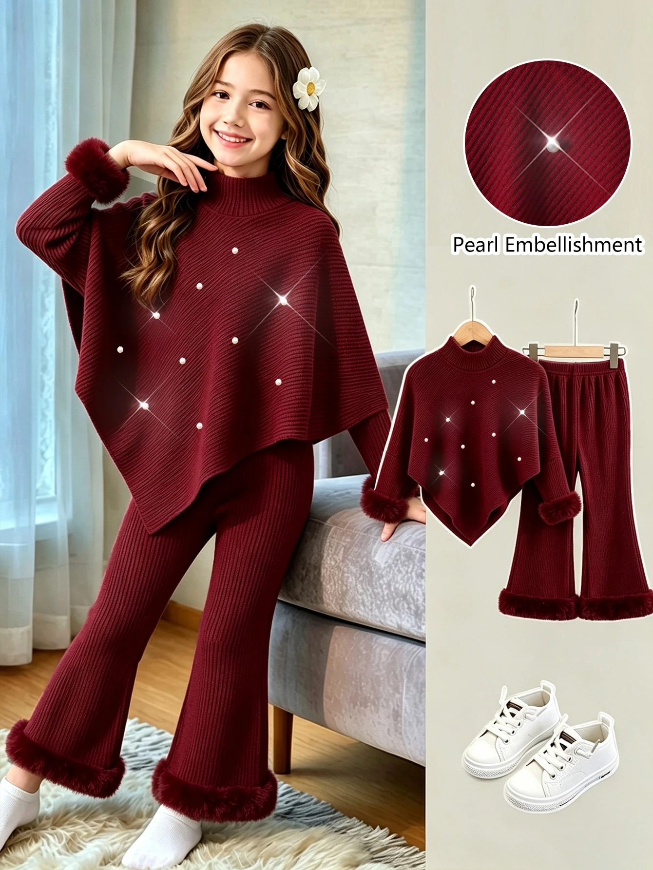 Ensemble T-shirt décontracté pour filles préadolescentes printemps/automne/hiver — vue 4
