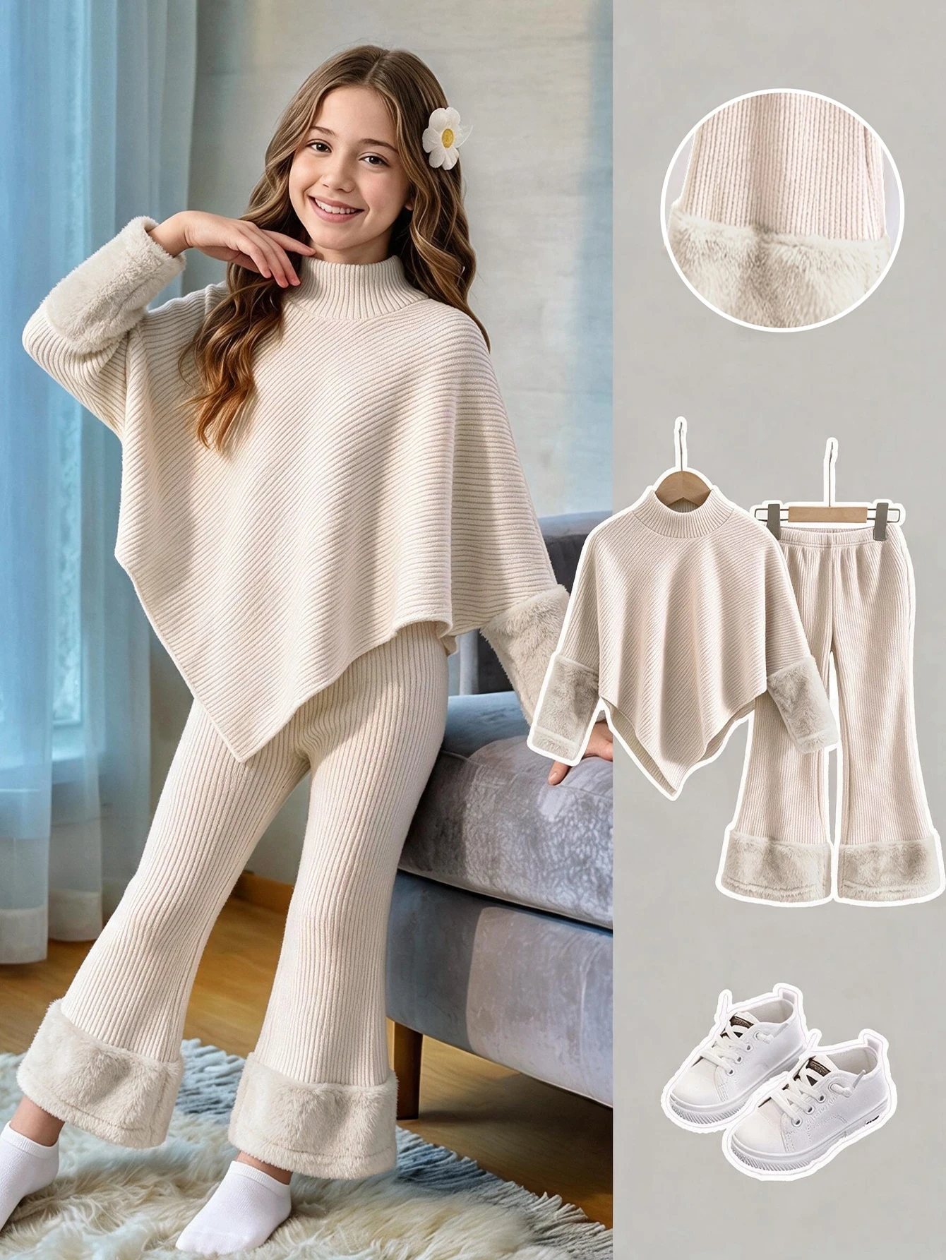Ensemble T-shirt décontracté pour filles préadolescentes printemps/automne/hiver — vue 2