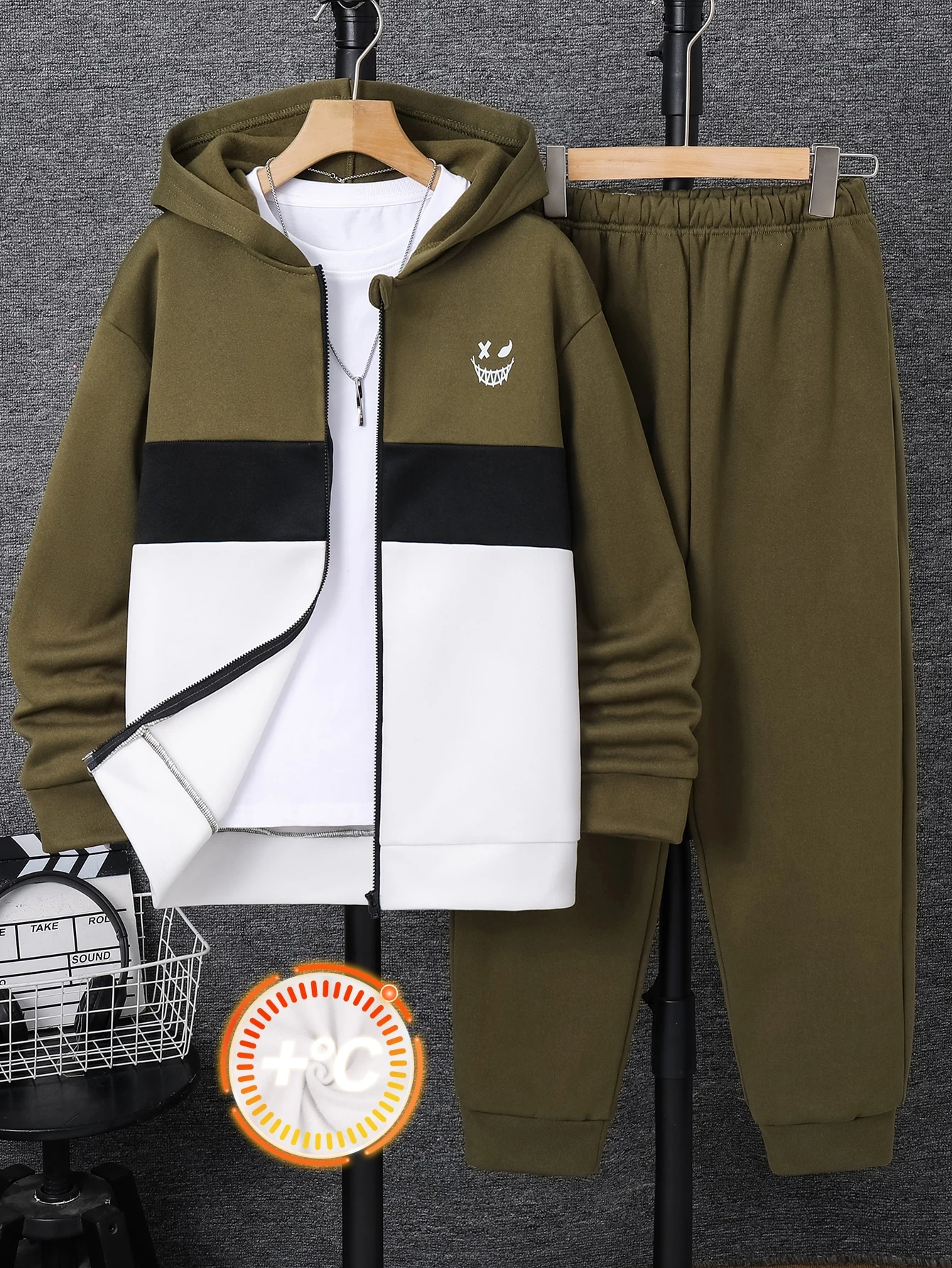 Ensemble 2 pièces pour enfants/préadolescents garçons, Sweat-shirt-shirt à capuche — vue 9