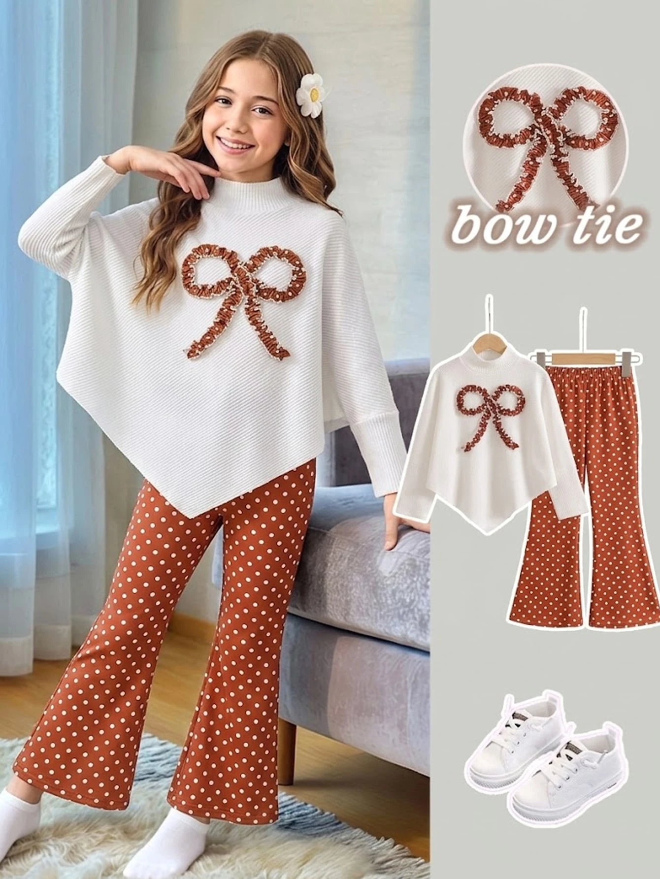 Ensemble T-shirt décontracté pour filles préadolescentes printemps/automne/hiver — vue 8