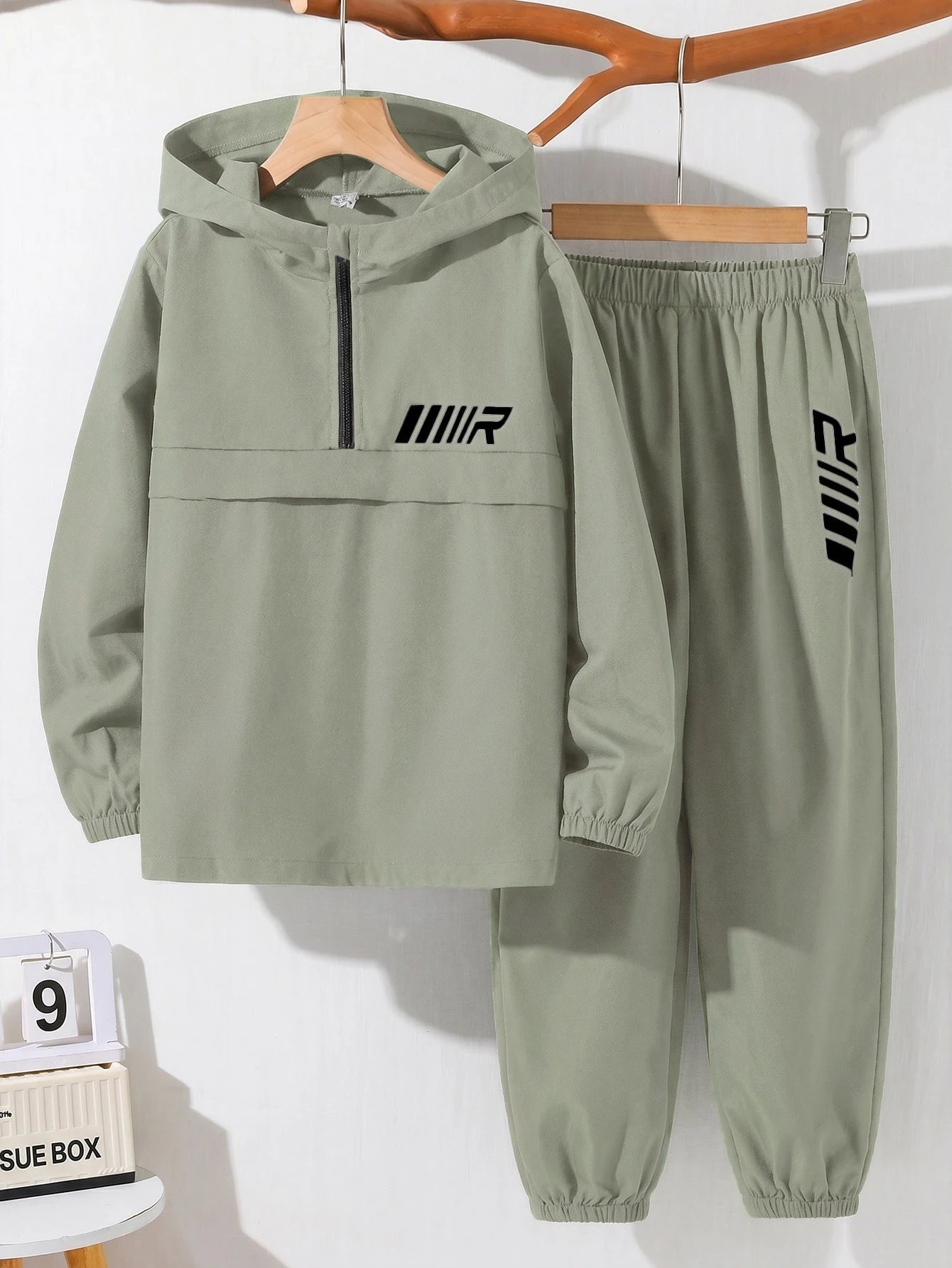 Ensemble de 2 pièces pour garçon préado - Veste à capuche à fermeture éclair et — vue 14