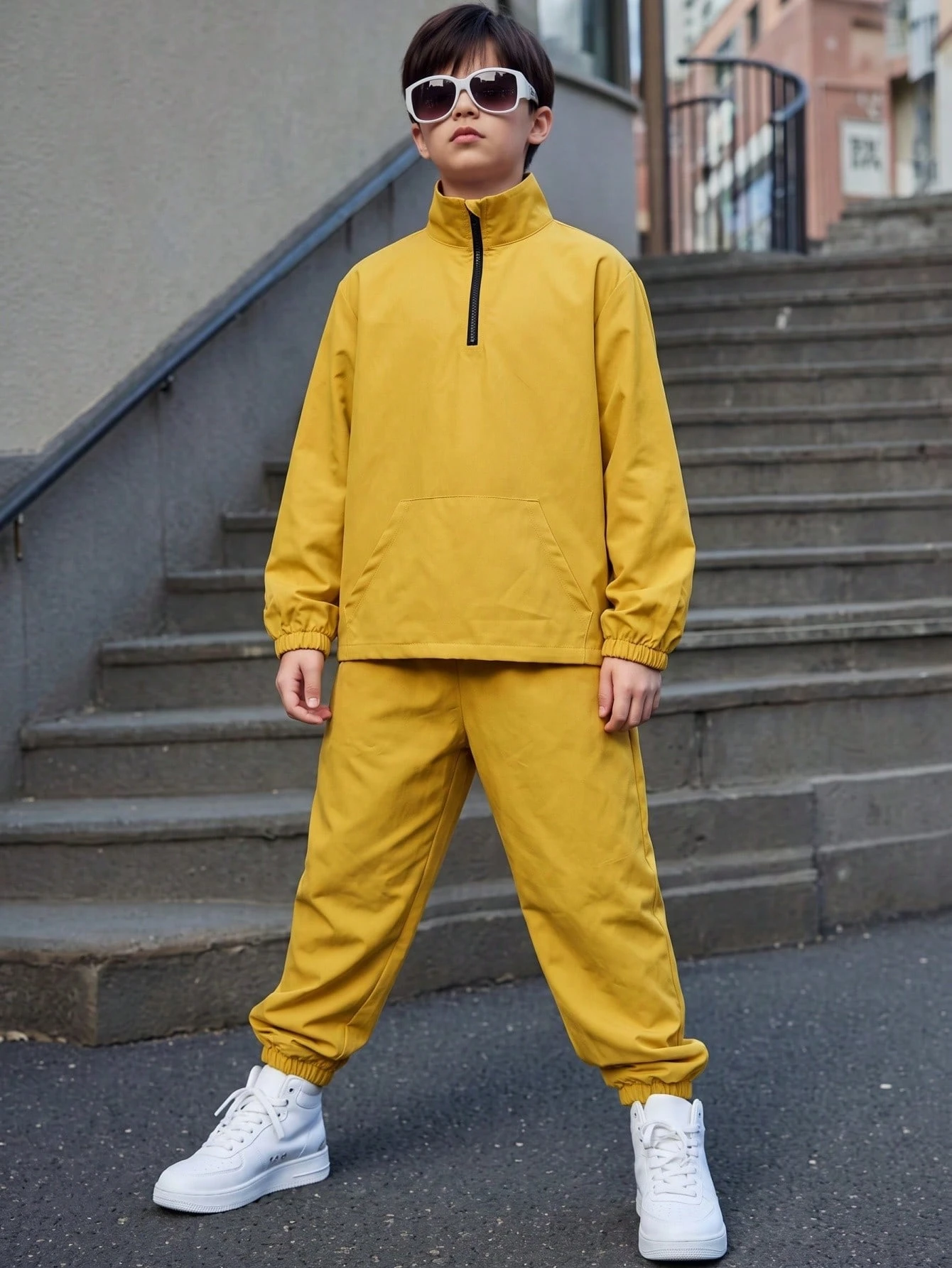Ensemble de 2 pièces pour garçon préado - Veste à capuche à fermeture éclair et — vue 13
