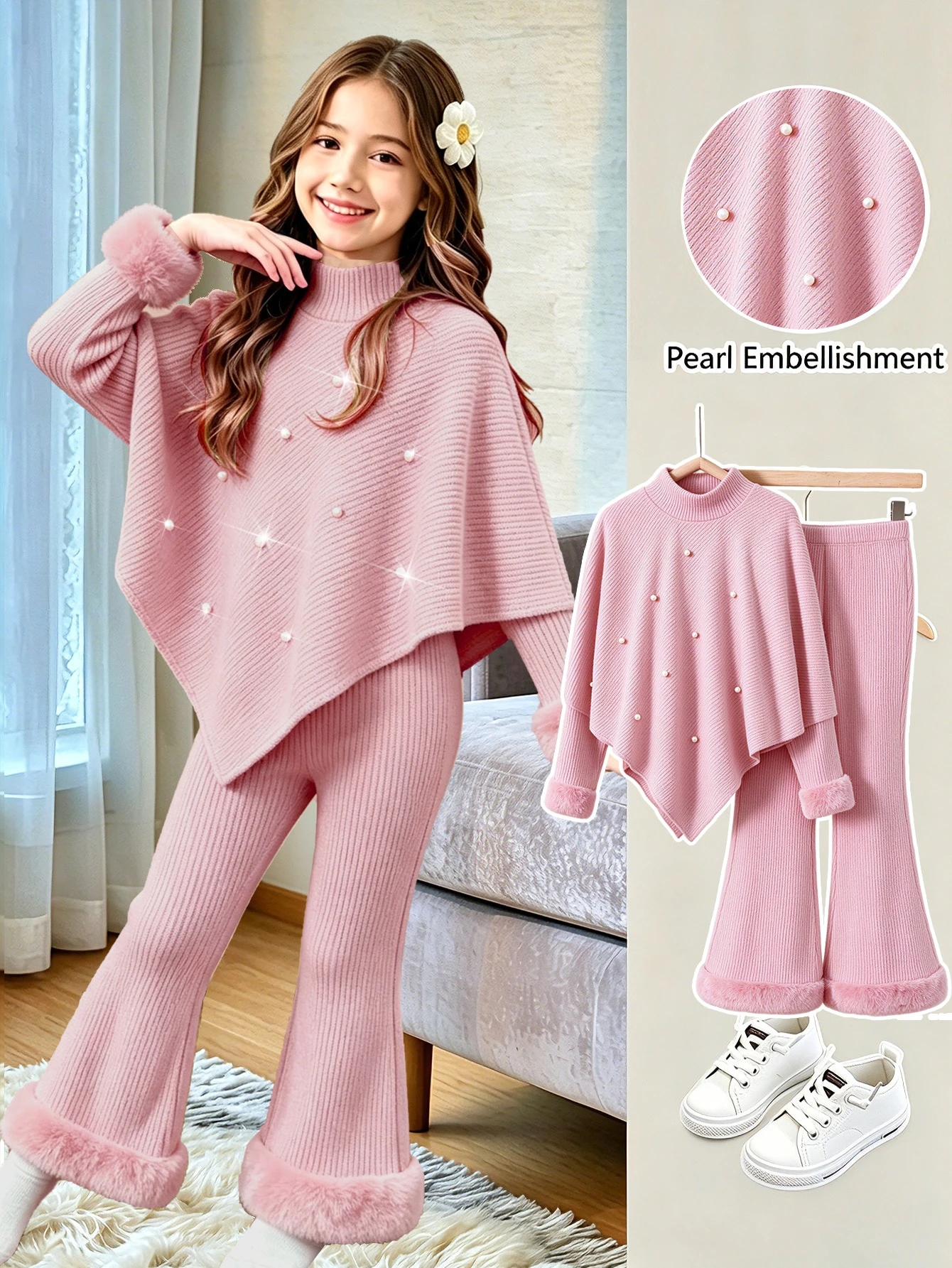 Ensemble T-shirt décontracté pour filles préadolescentes printemps/automne/hiver — vue 7