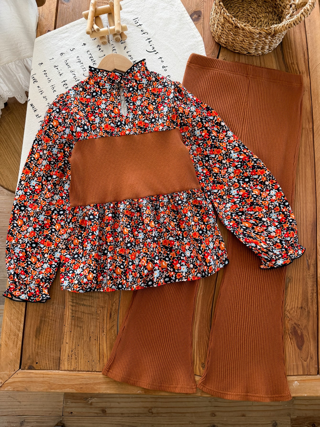 Ensemble de chemise décontractée et mignonne pour filles, Top blanc à manches longues — vue 12