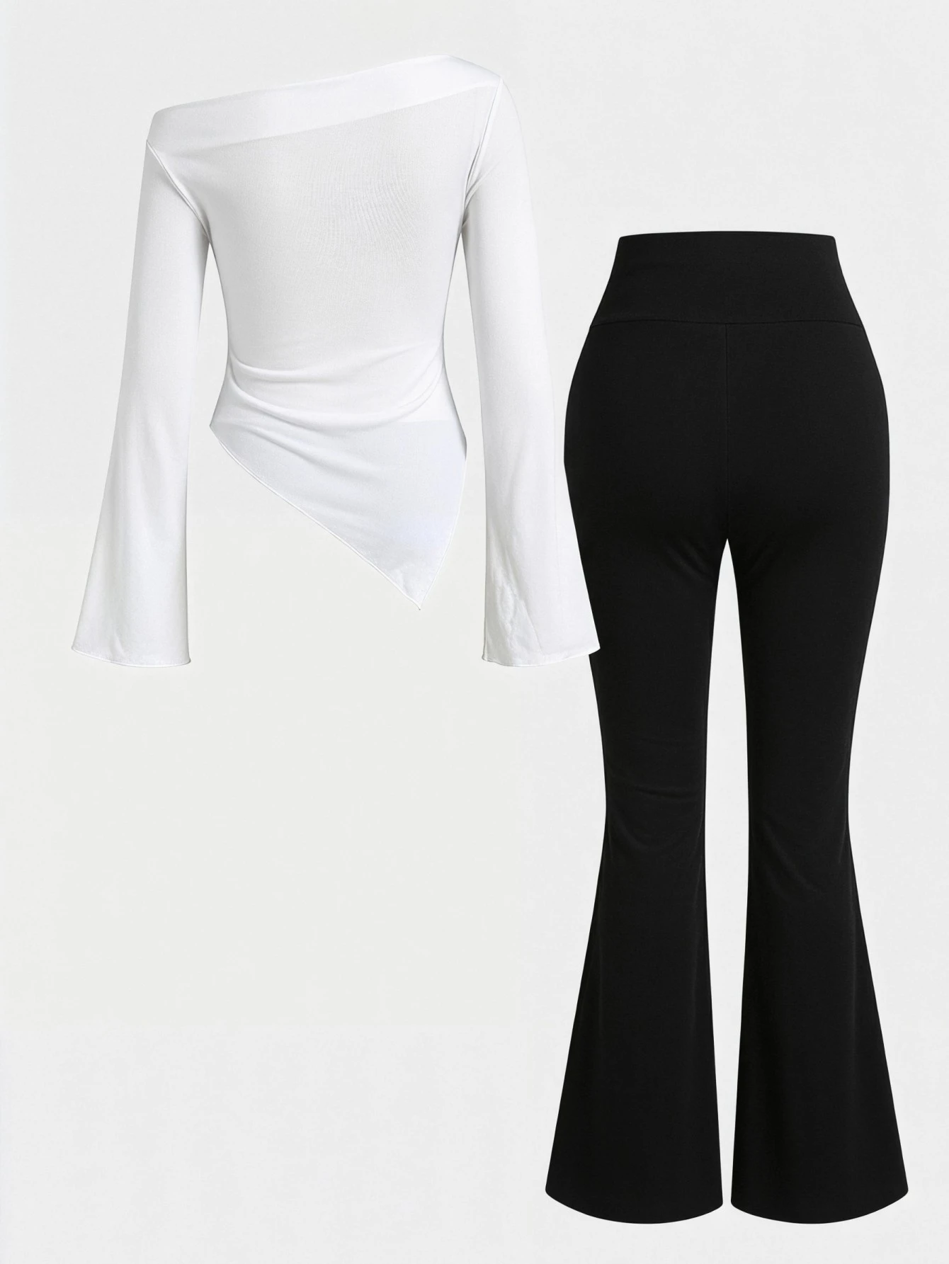 Ensemble 2 pièces décontracté noir & blanc pour filles préadolescentes, top ajusté en — vue 5
