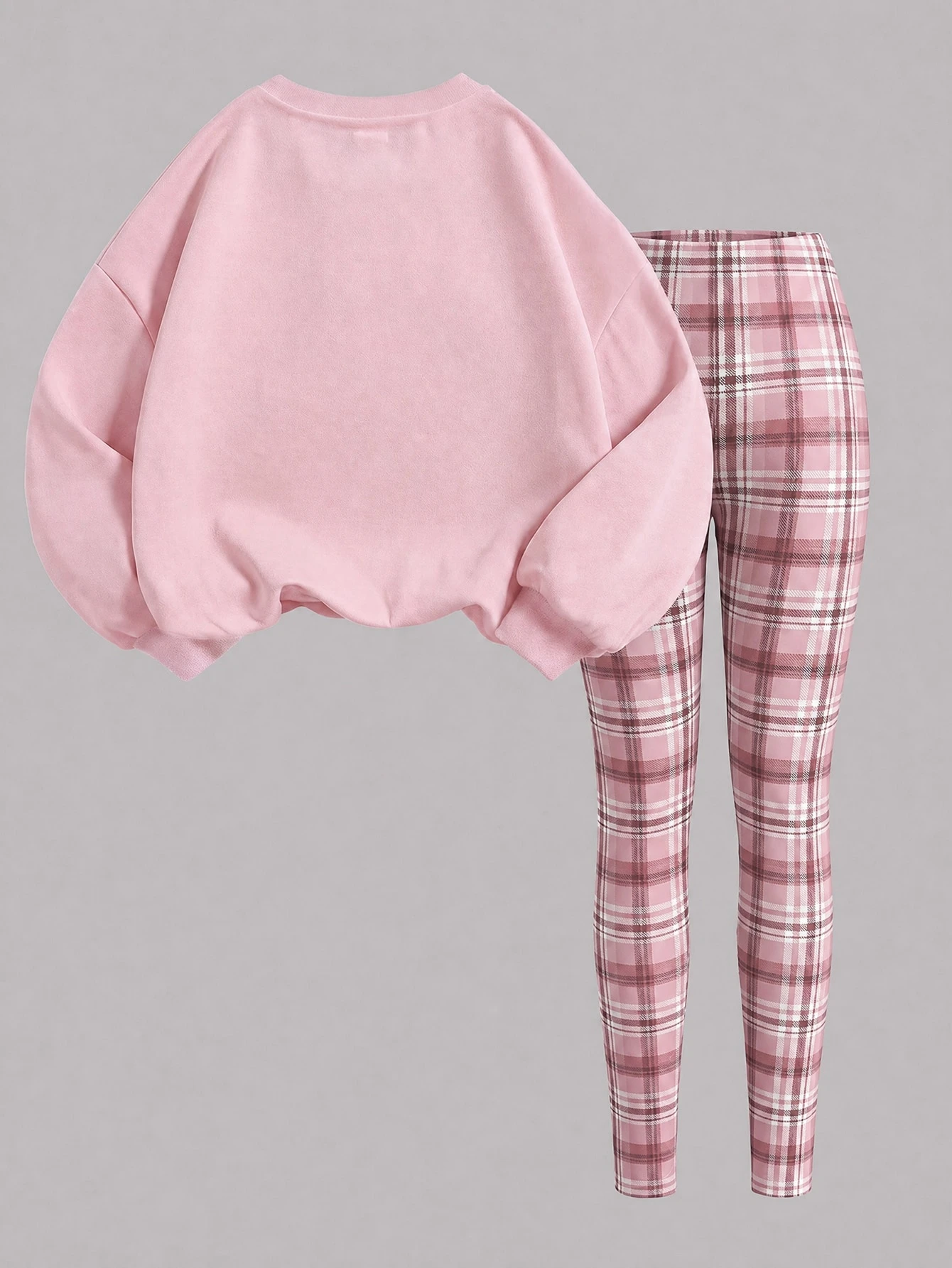 Ensemble Sweat-shirt-shirt et legging pour fille pré-ado, kaki, hiver, assorti, — vue 4