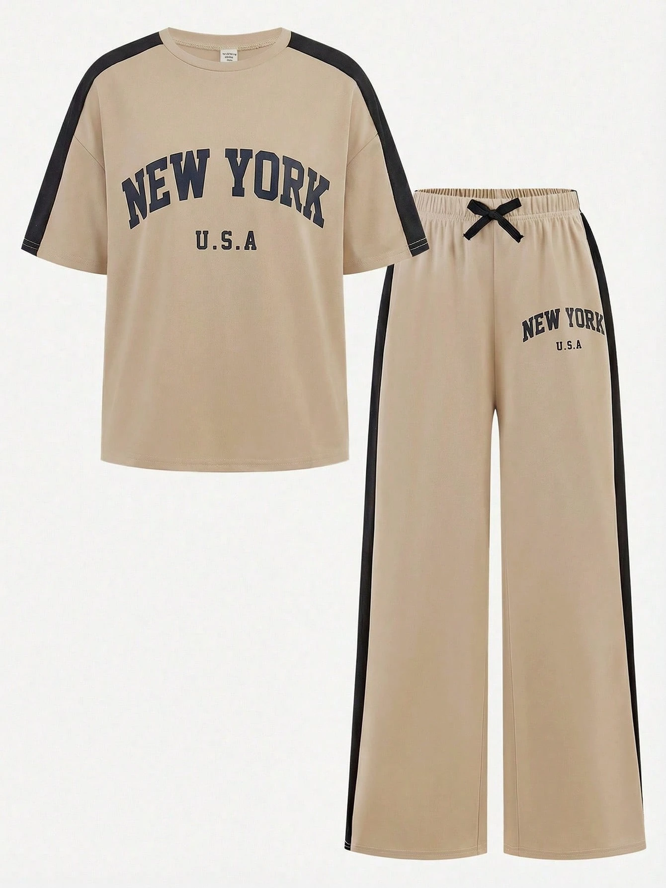 Ensemble t-shirt et pantalon décontracté, ample et minimaliste pour — vue 5