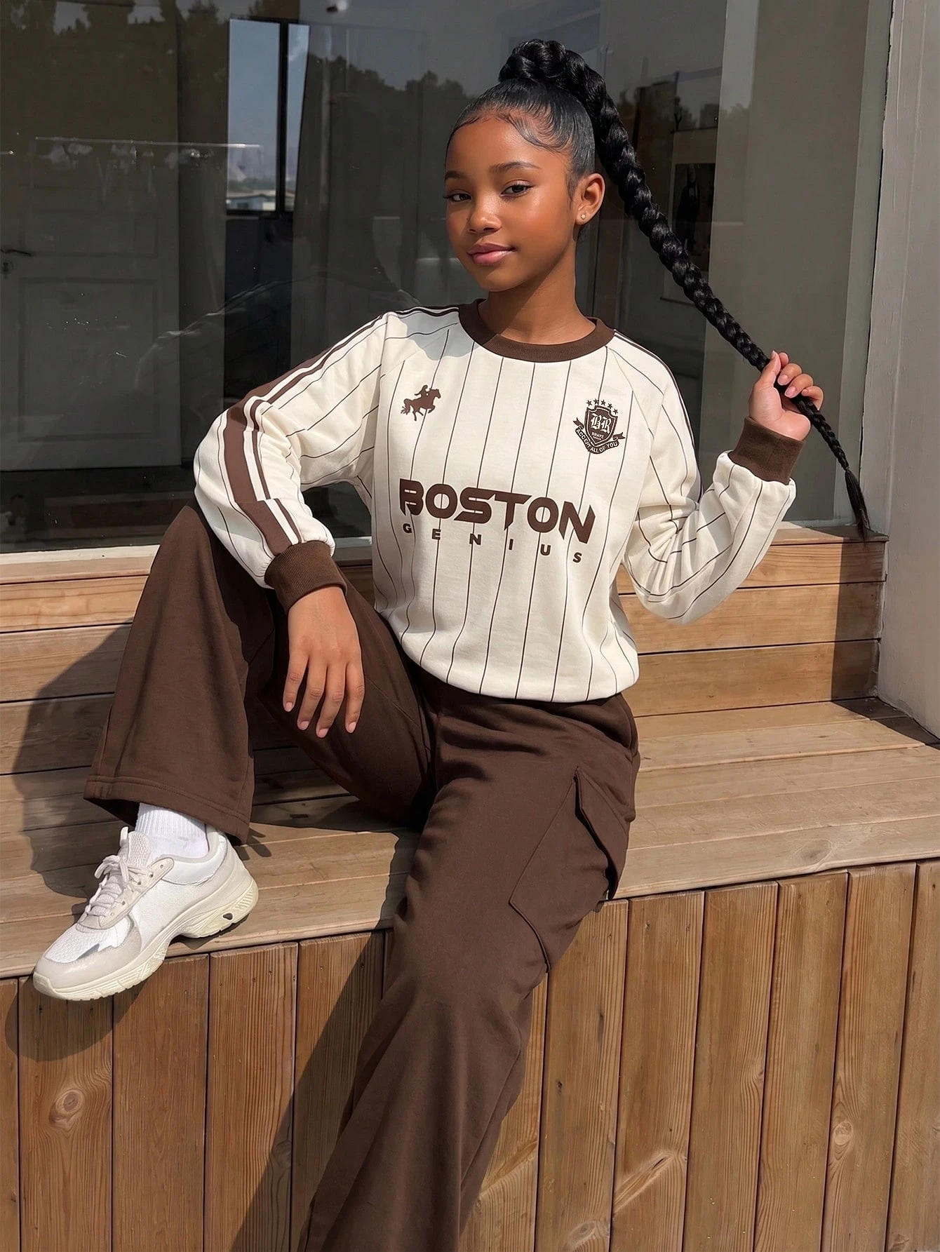Sparklyn Tenues d'automne pour filles préadolescentes Hauts d'automne 2 pièces/set