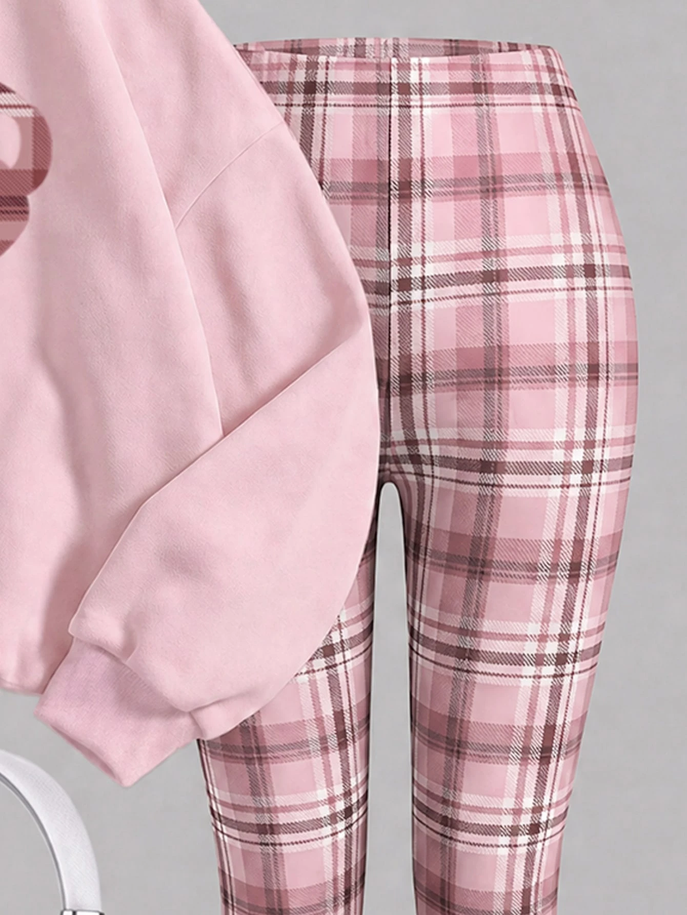 Ensemble Sweat-shirt-shirt et legging pour fille pré-ado, kaki, hiver, assorti, — vue 8