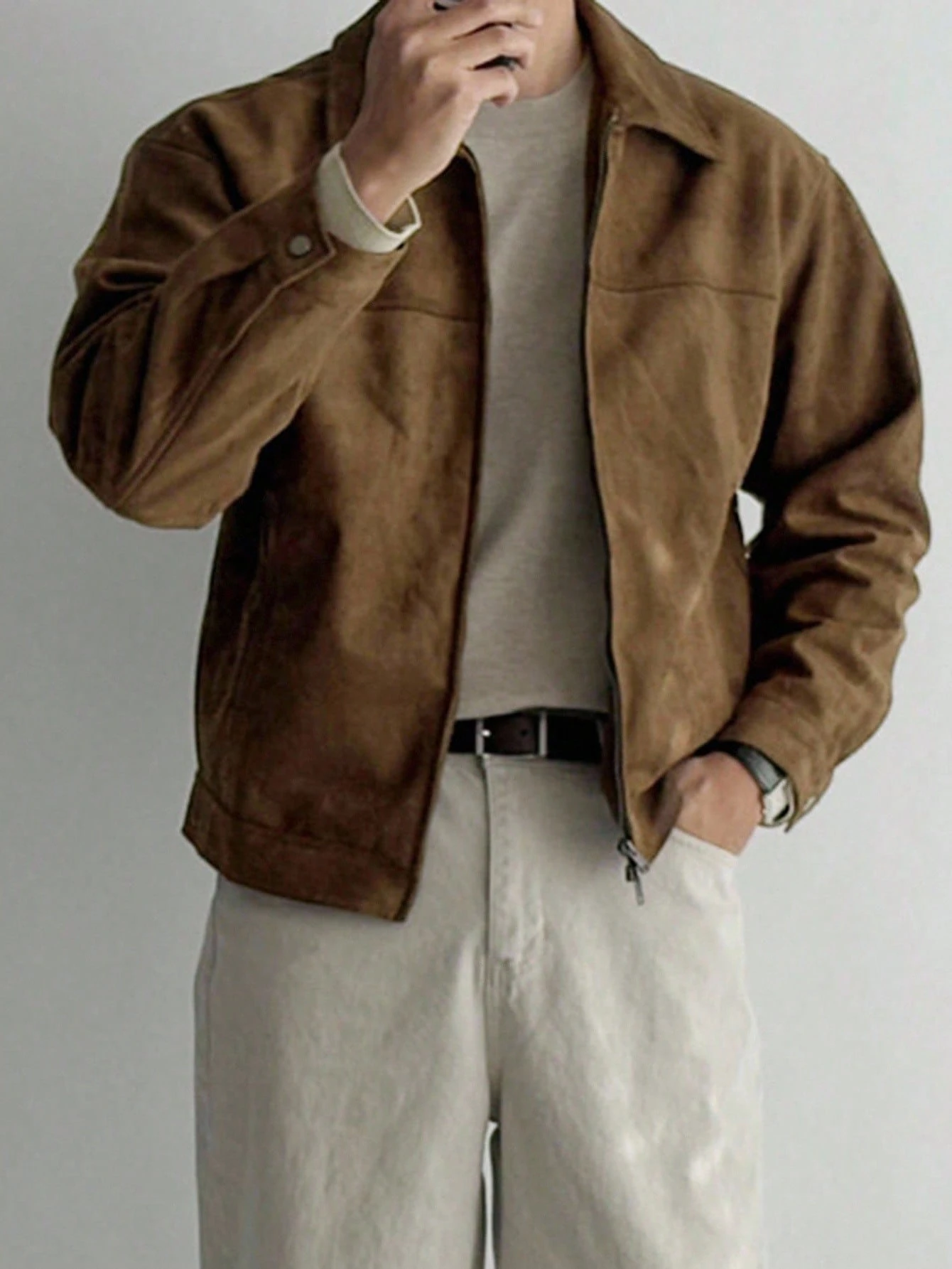 DAZY Veste marron unicolore avec, automne