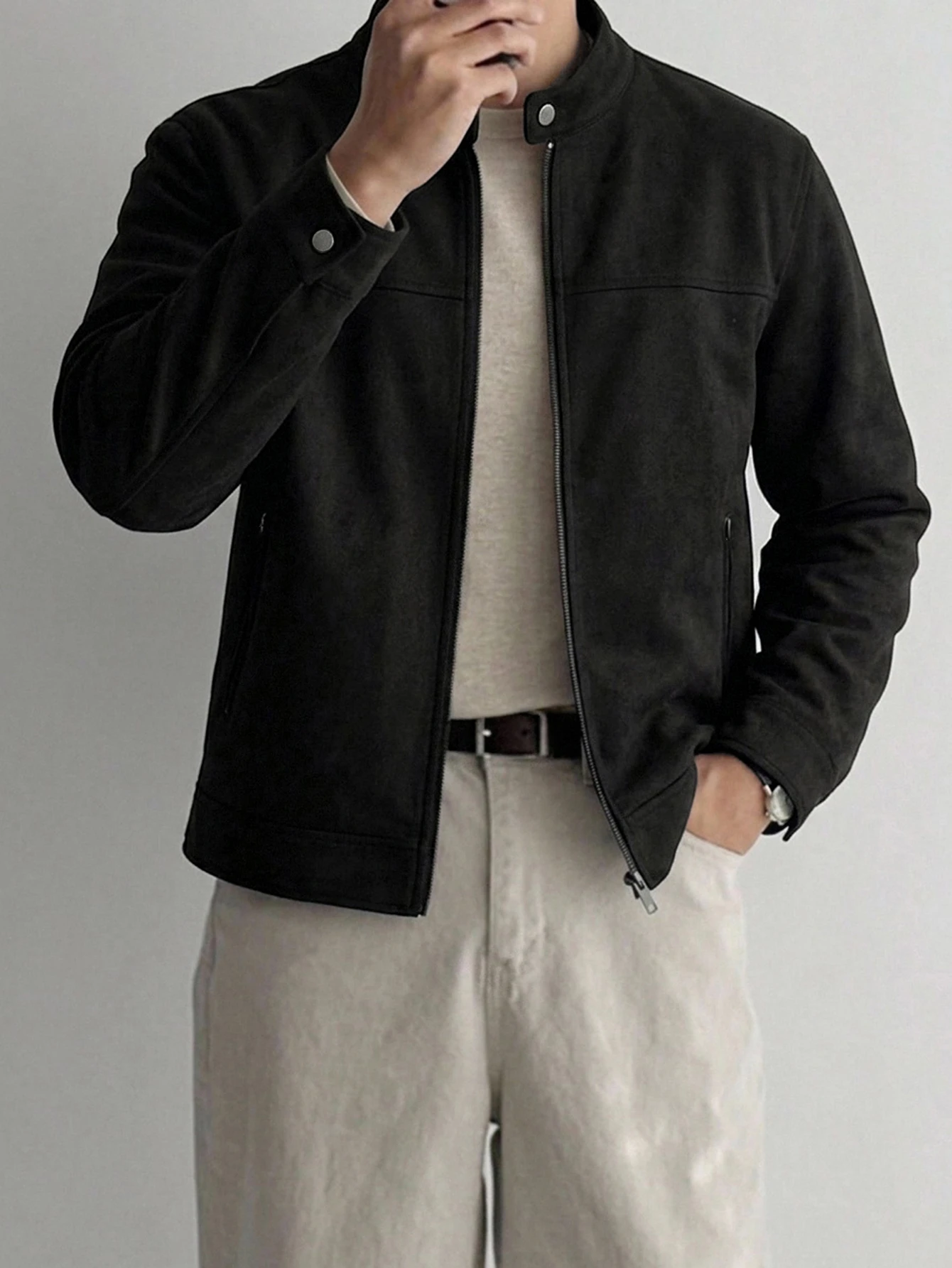 DAZY Veste marron unicolore avec, automne — vue 4