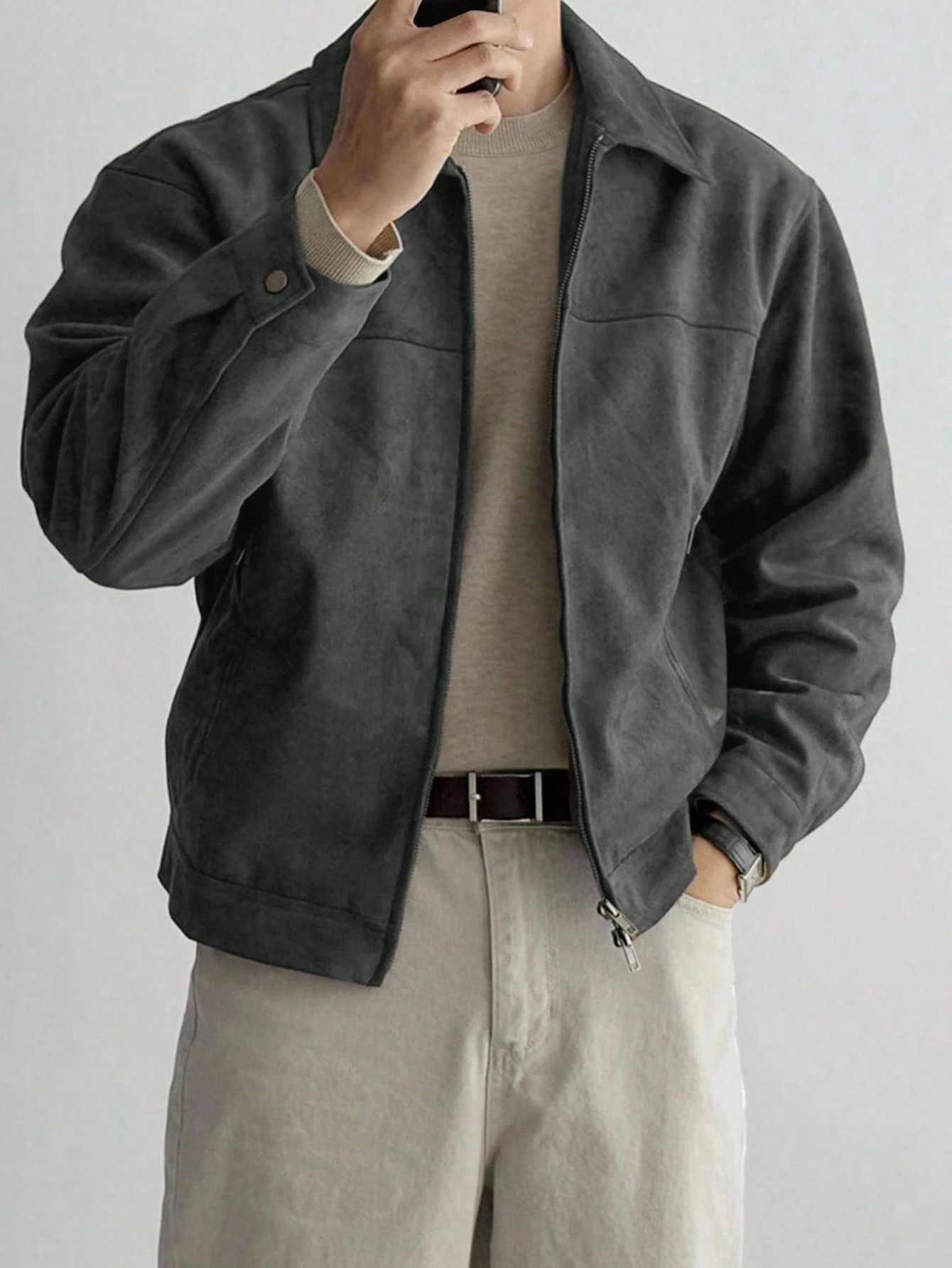 DAZY Veste marron unicolore avec, automne — vue 5