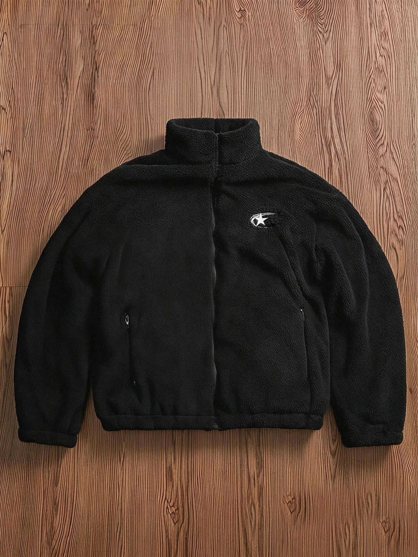 SWAVVY Veste zippée à manches longues en cuir PU ajustée, style décontracté mode tissée — vue 2