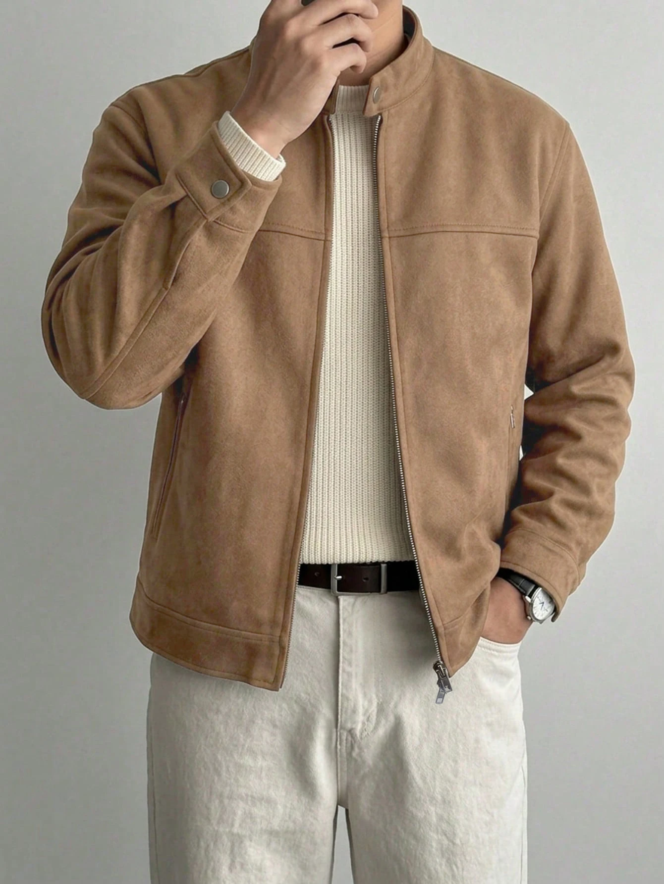 DAZY Veste marron unicolore avec, automne — vue 6