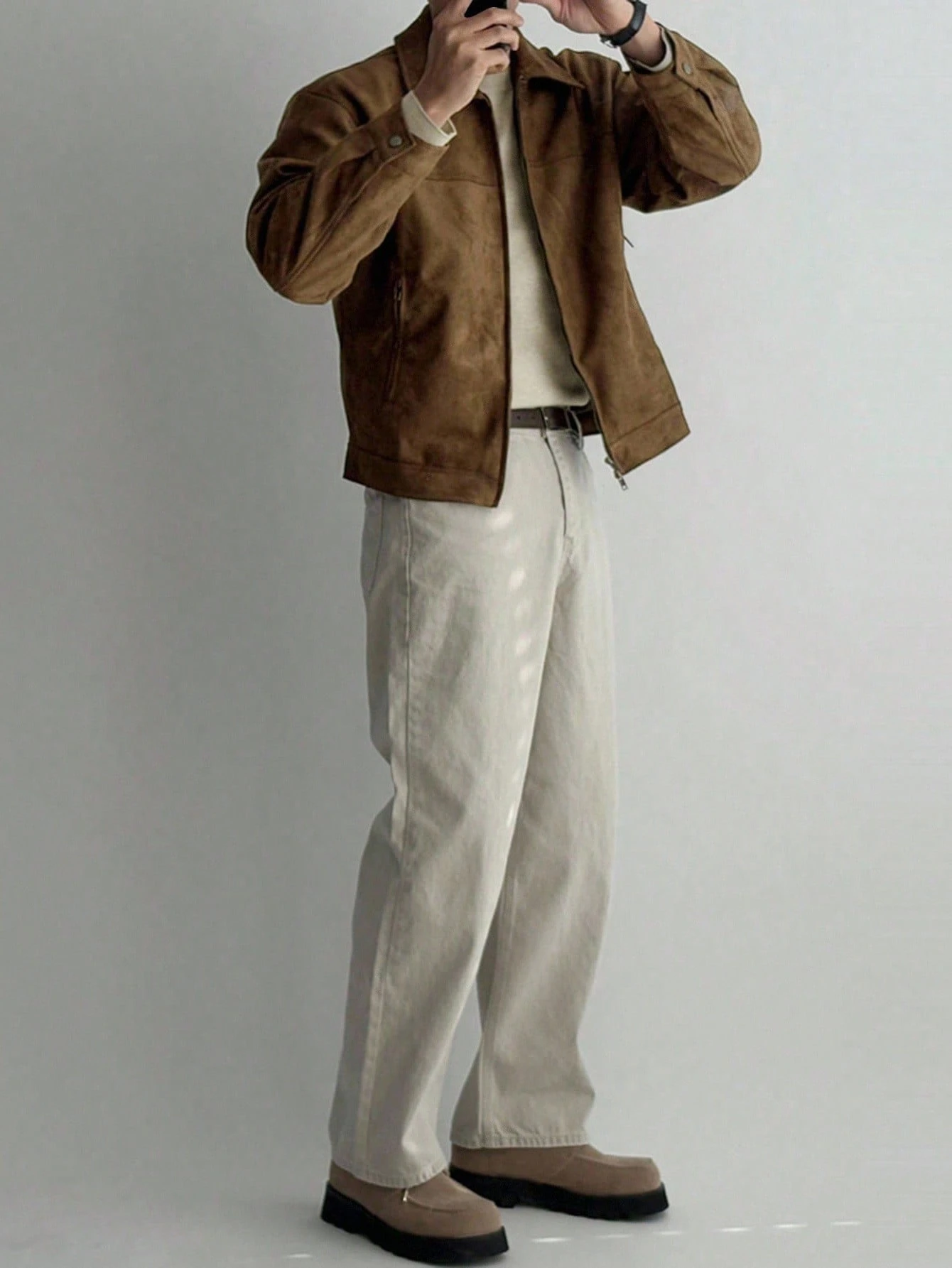 DAZY Veste marron unicolore avec, automne — vue 9