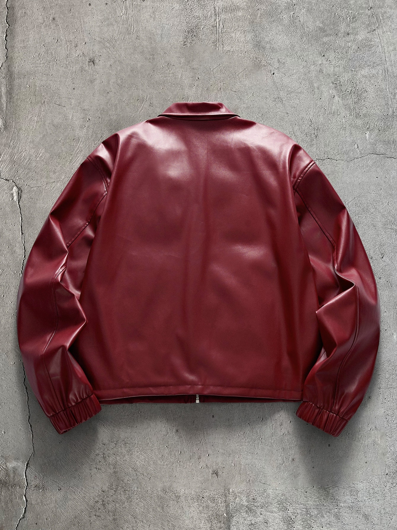 FeverCity Veste décontractée polyvalente de couleur unie en cuir PU pour hommes, pour un — vue 11