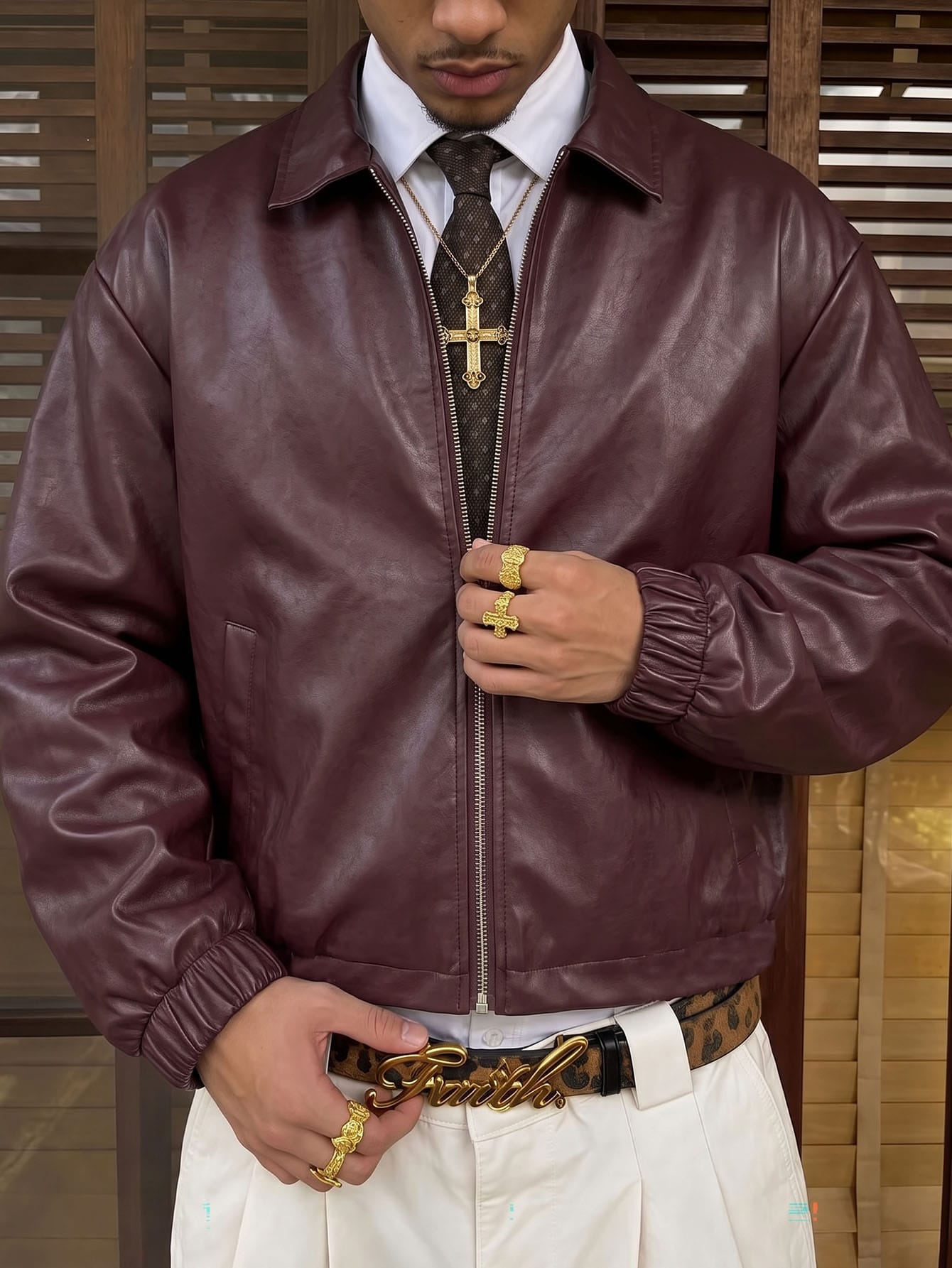 CalleClaro Veste pour homme à col rabattu et manches longues, mode automne