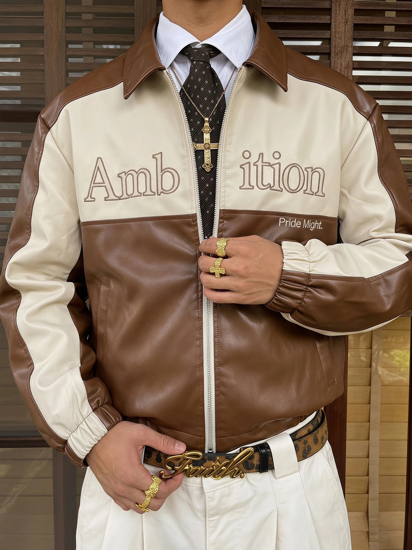 CalleClaro Veste pour homme à col rabattu et manches longues, mode automne — vue 3