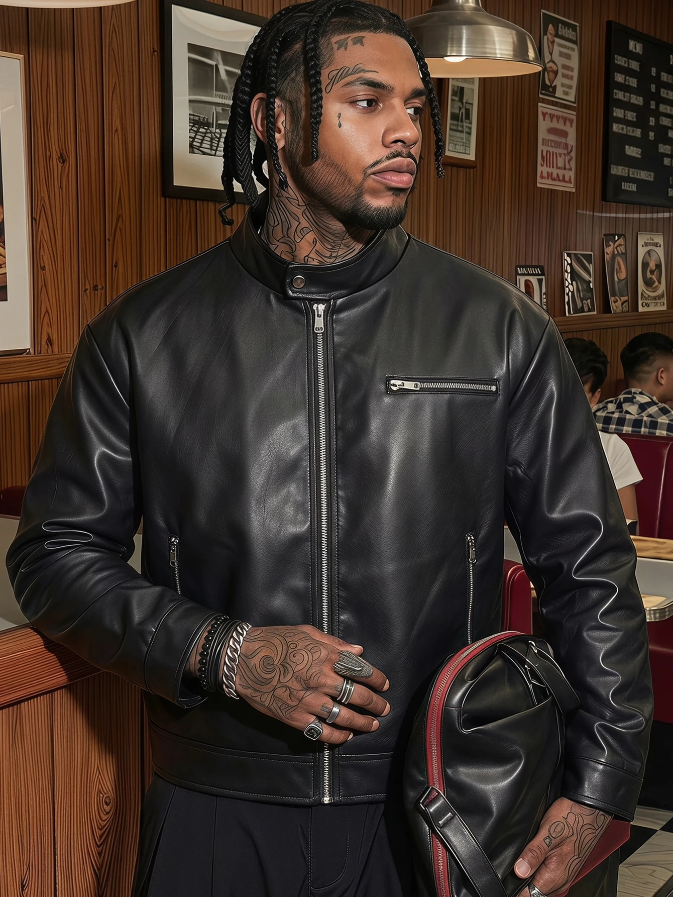 CalleClaro Veste pour homme à col rabattu et manches longues, mode automne — vue 2