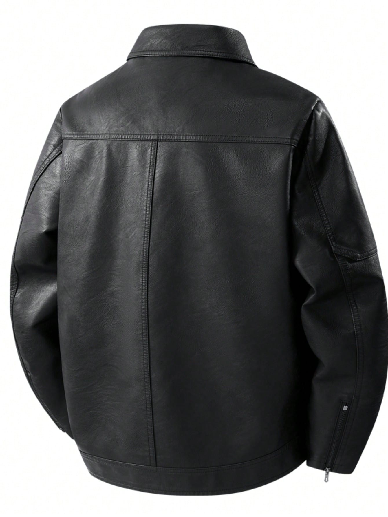 Veste en cuir PU pour homme, style européen & américain, nouvelle collection automne, — vue 3