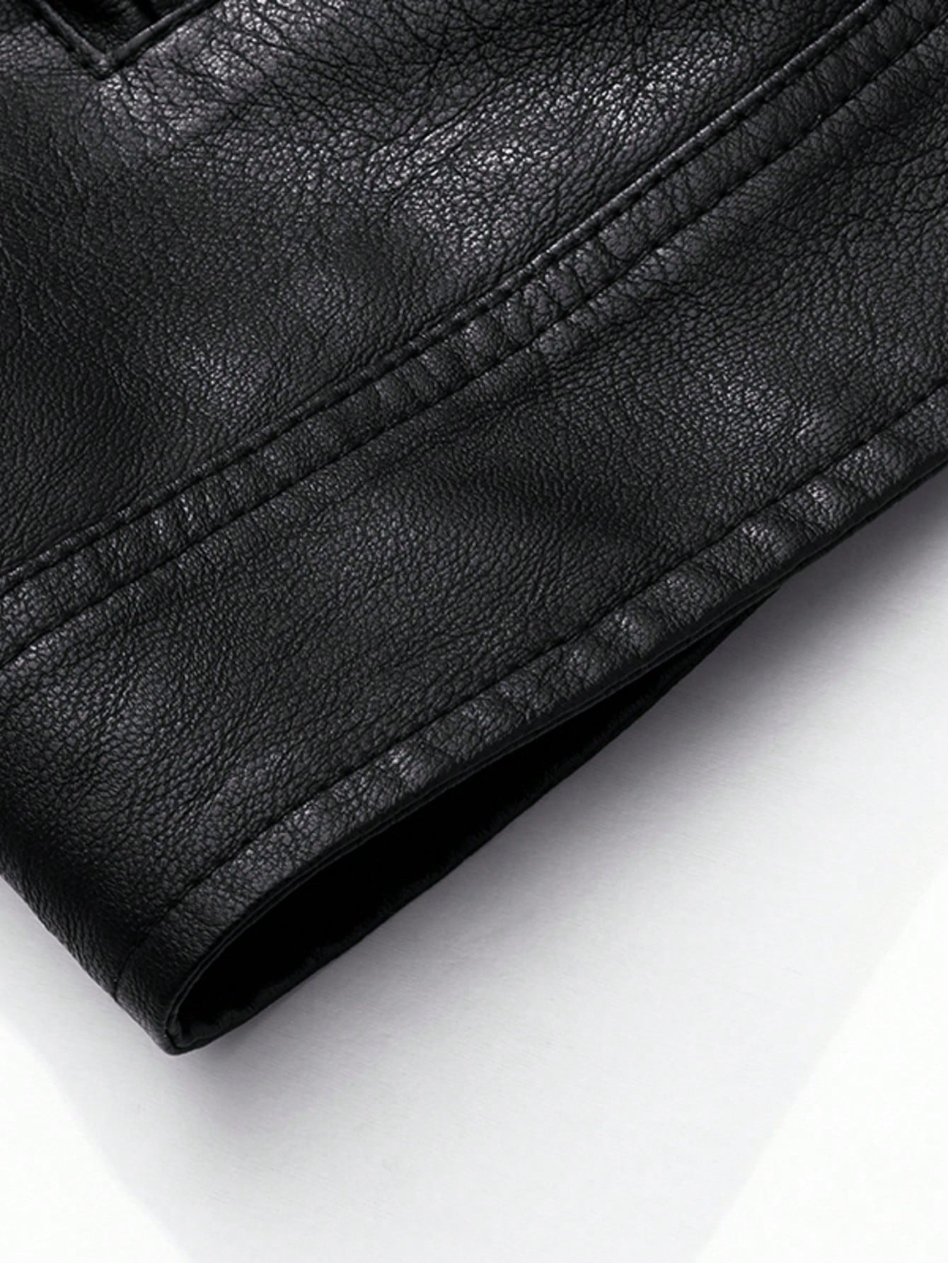 Veste en cuir PU pour homme, style européen & américain, nouvelle collection automne, — vue 6