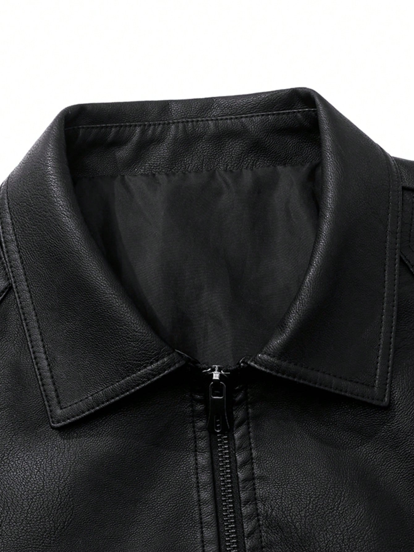 Veste en cuir PU pour homme, style européen & américain, nouvelle collection automne, — vue 4
