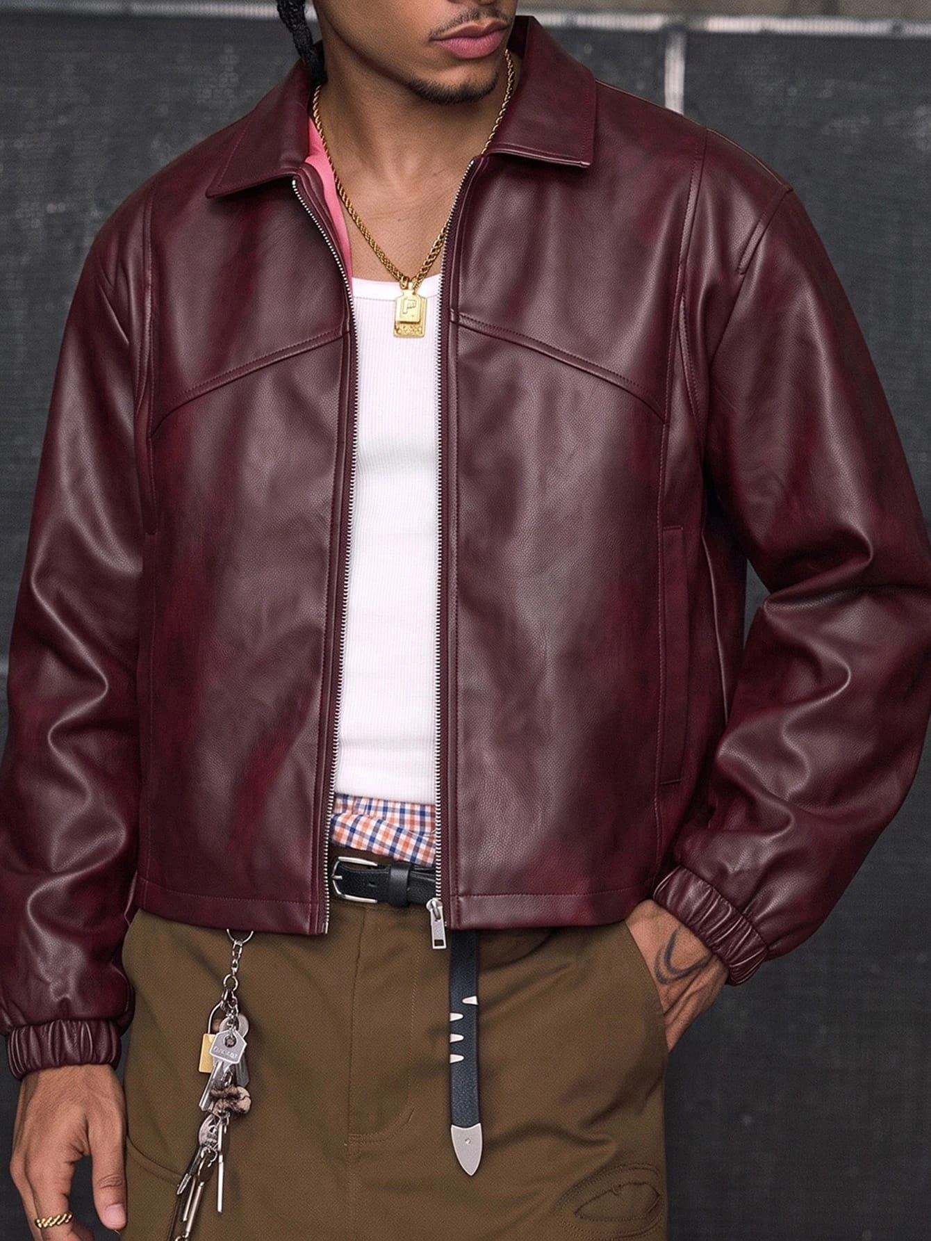 CalleClaro Veste pour homme à manches longues avec col à revers, style navetteur à la mode