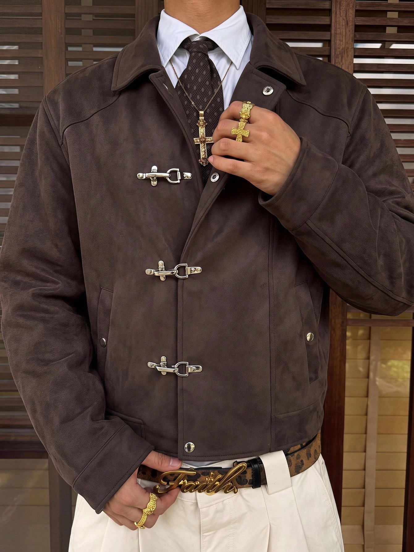 SWAVVY Veste vintage de mode automne pour hommes — vue 8