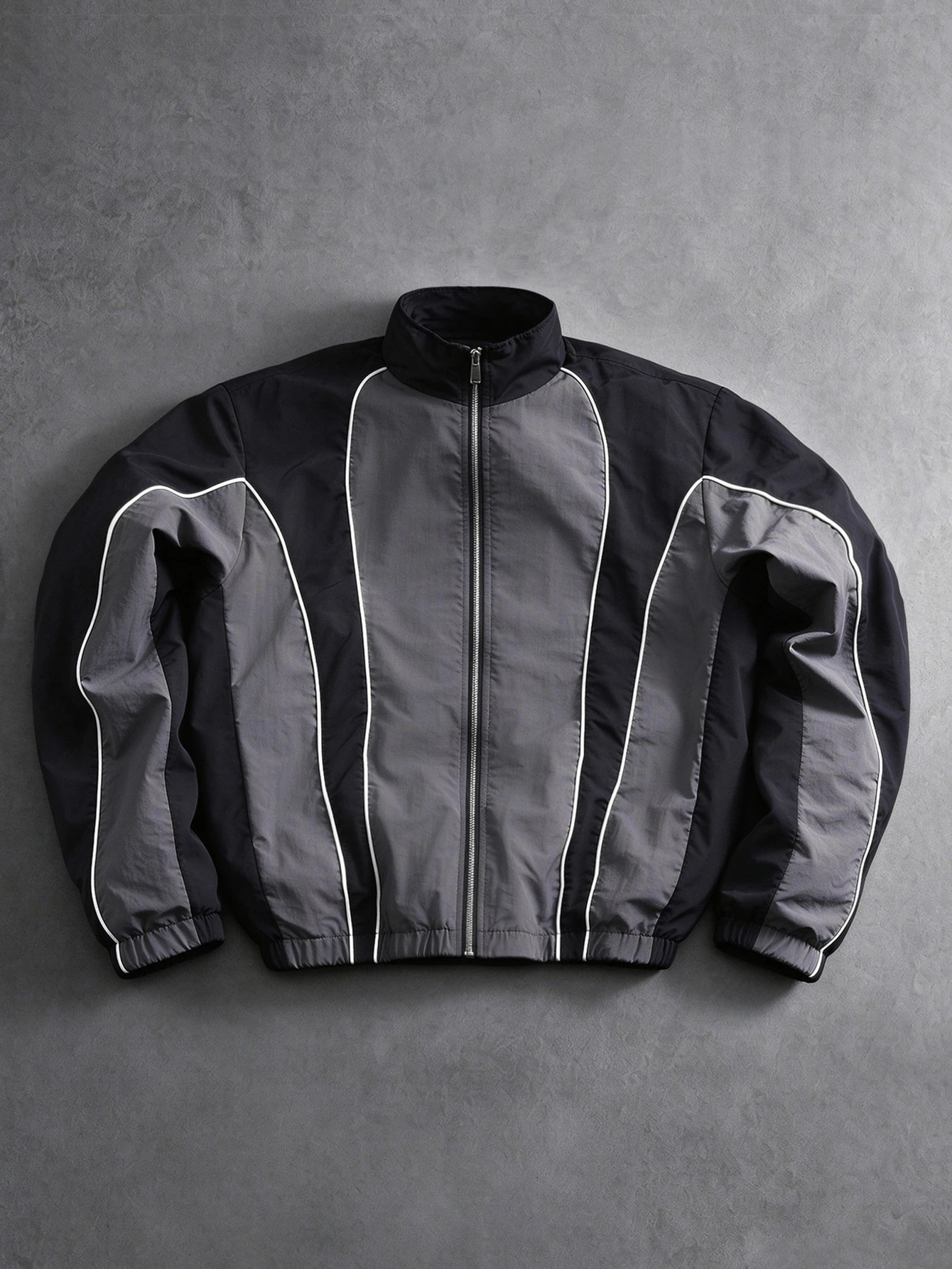 Manfinity Roghcode Veste de sport décontractée imprimée blanche pour hommes, tissu PU, — vue 6