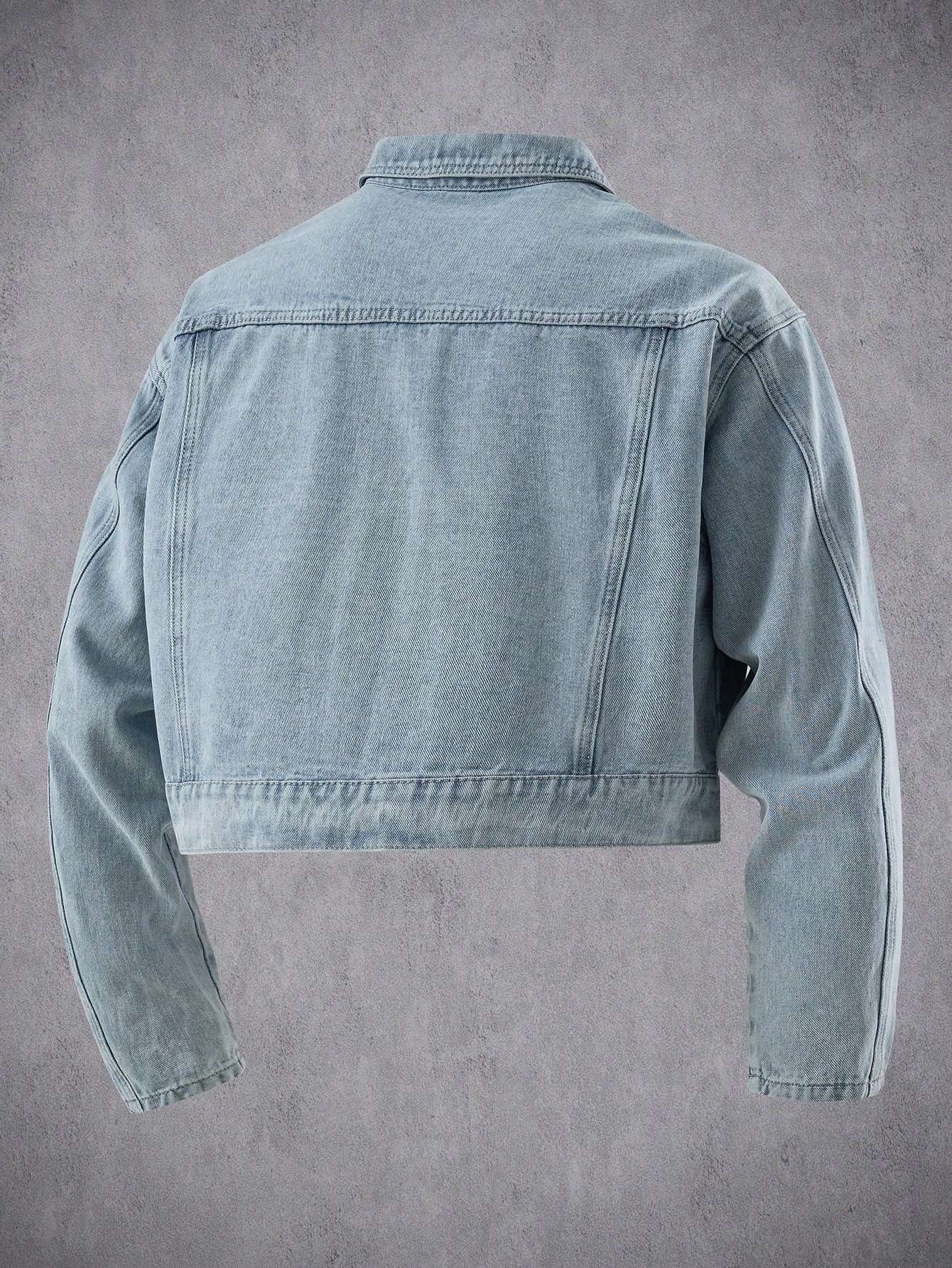 Manfinity Denimwave Veste en jean décontractée à manches longues et à épaules tombantes, — vue 4