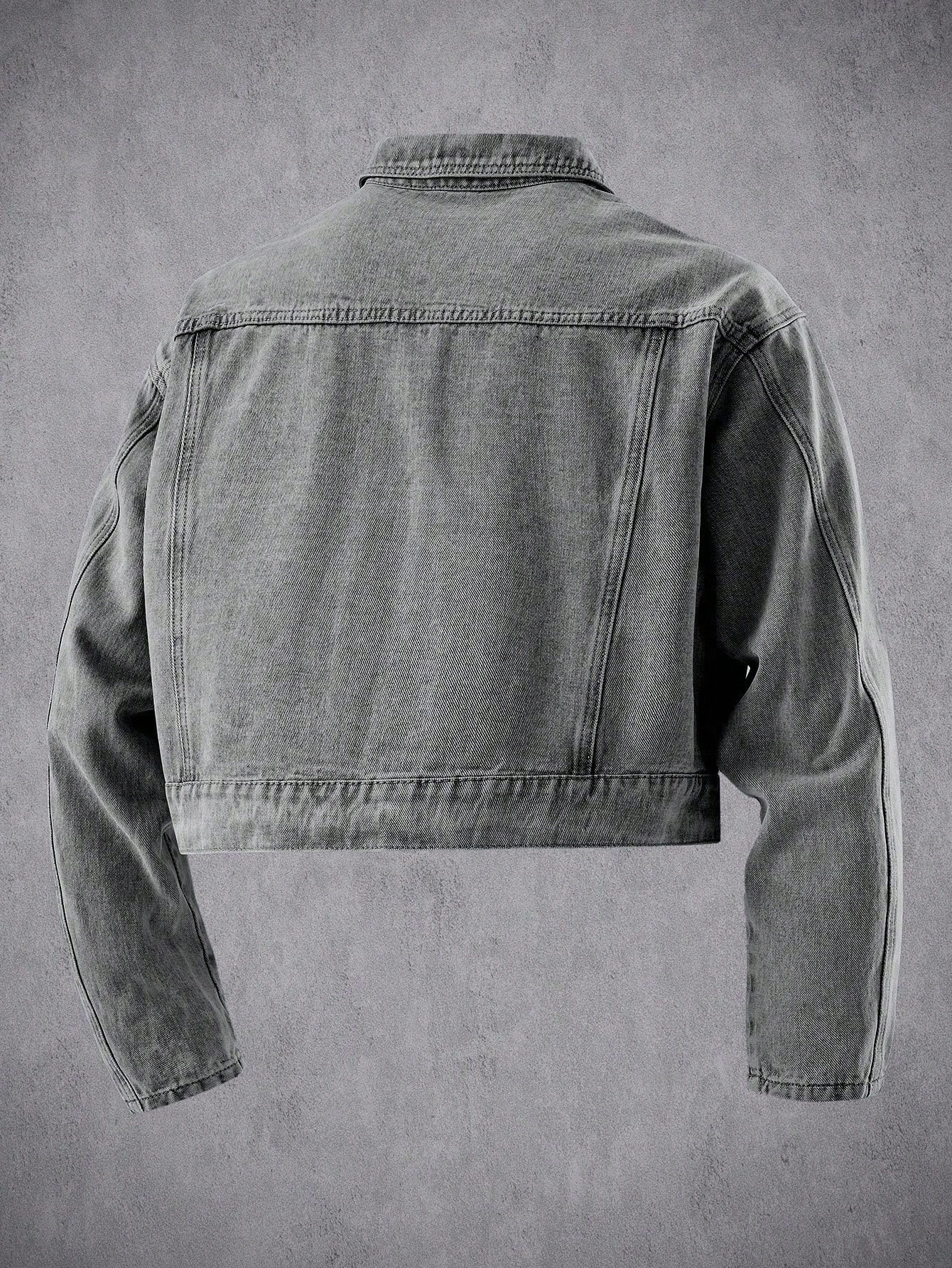Manfinity Denimwave Veste en jean décontractée à manches longues et à épaules tombantes, — vue 5