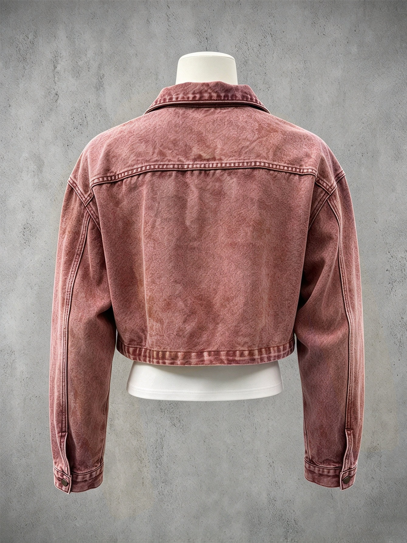 Manfinity Denimwave Veste en jean décontractée à manches longues et à épaules tombantes, — vue 6